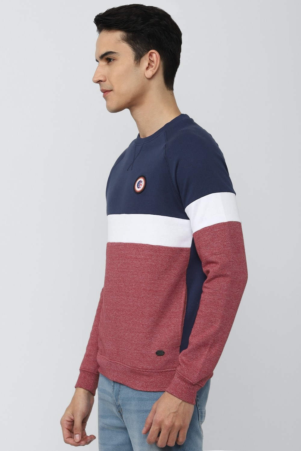 Image of PETER ENGLAND Full Sleeve Color Block Men Sweatshirt