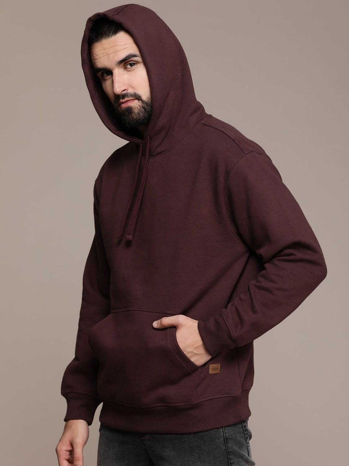 Image of Roadster Full Sleeve Solid Men Reversible Sweatshirt