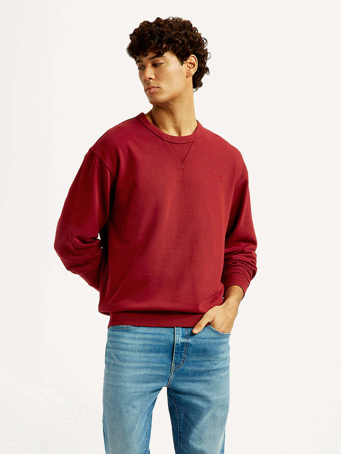 Image of LEVI'S Full Sleeve Solid Men Sweatshirt