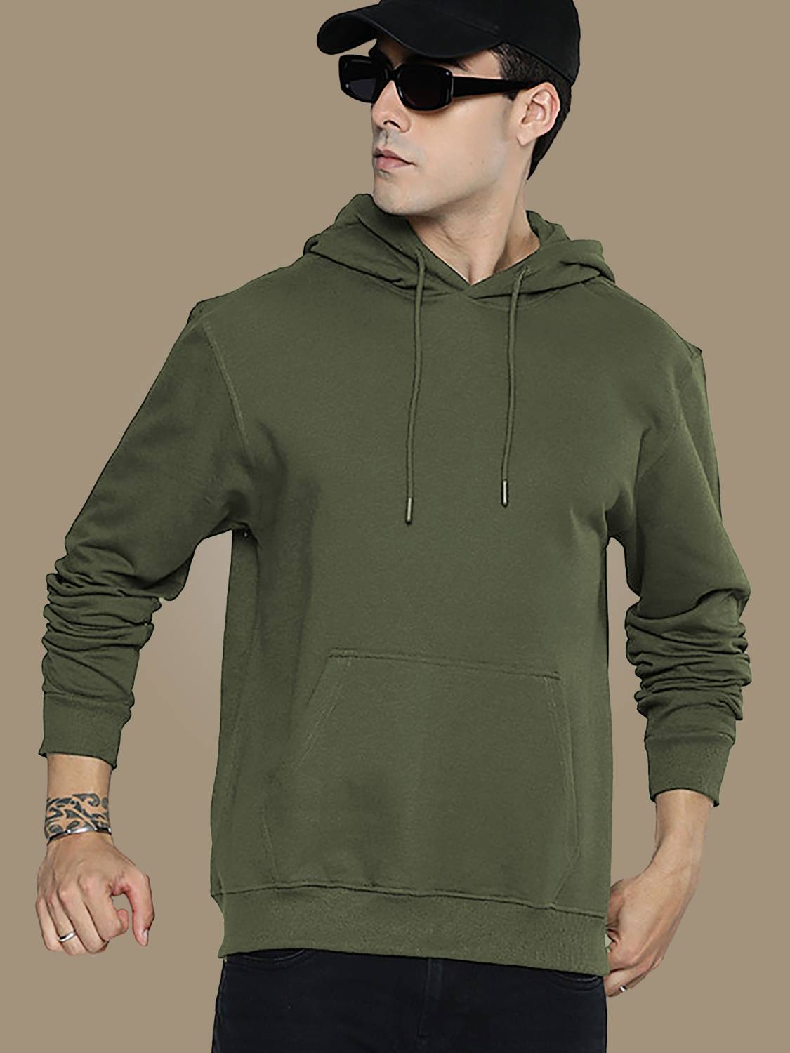 Callibr15 Full Sleeve Solid Men Sweatshirt