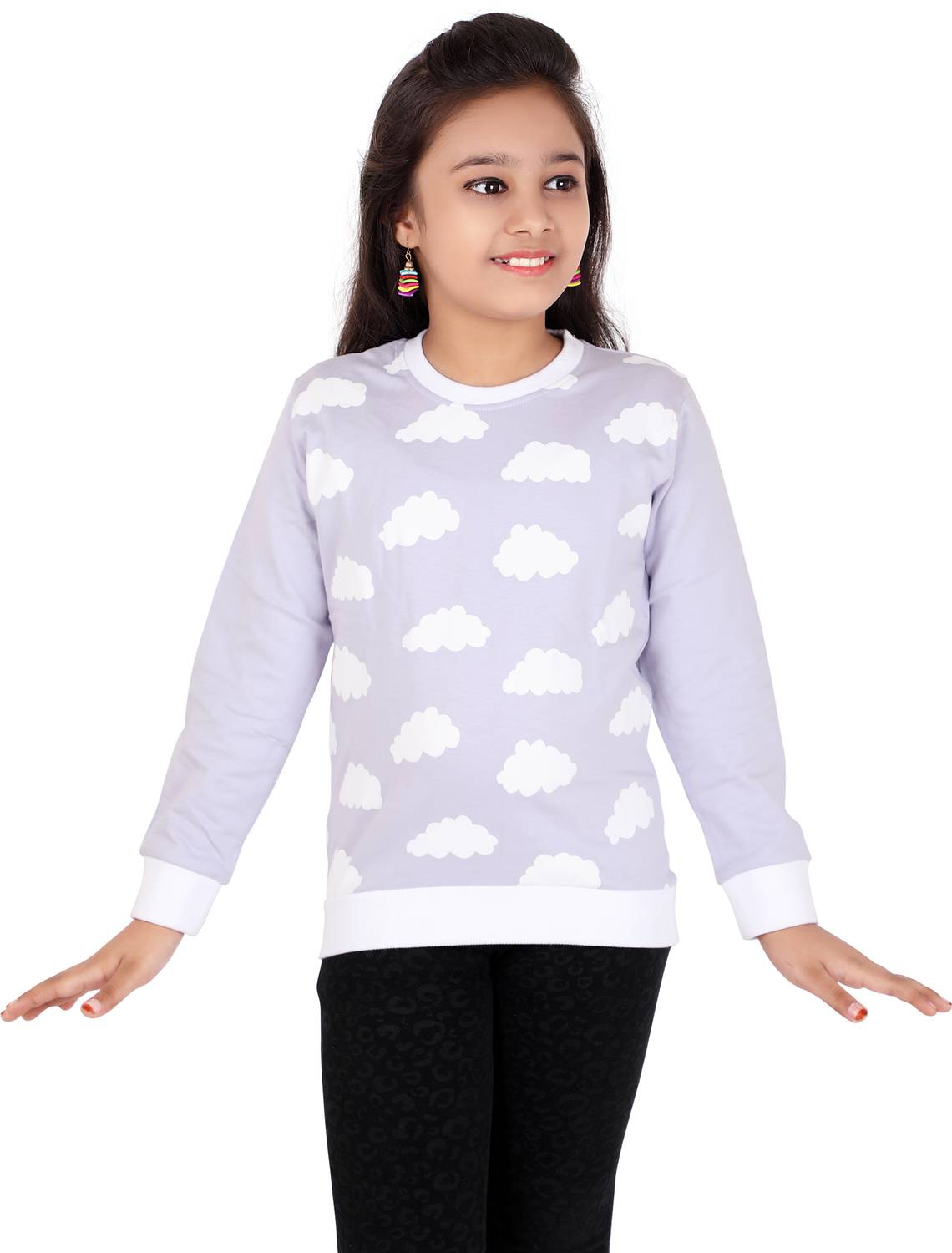 BUMZEE Full Sleeve Printed Girls Sweatshirt