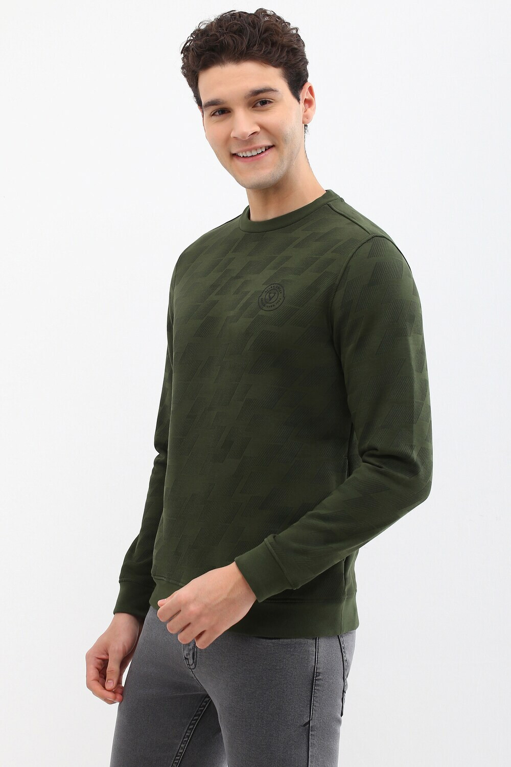 Image of Allen Solly Men Full Sleeve Printed Sweatshirt