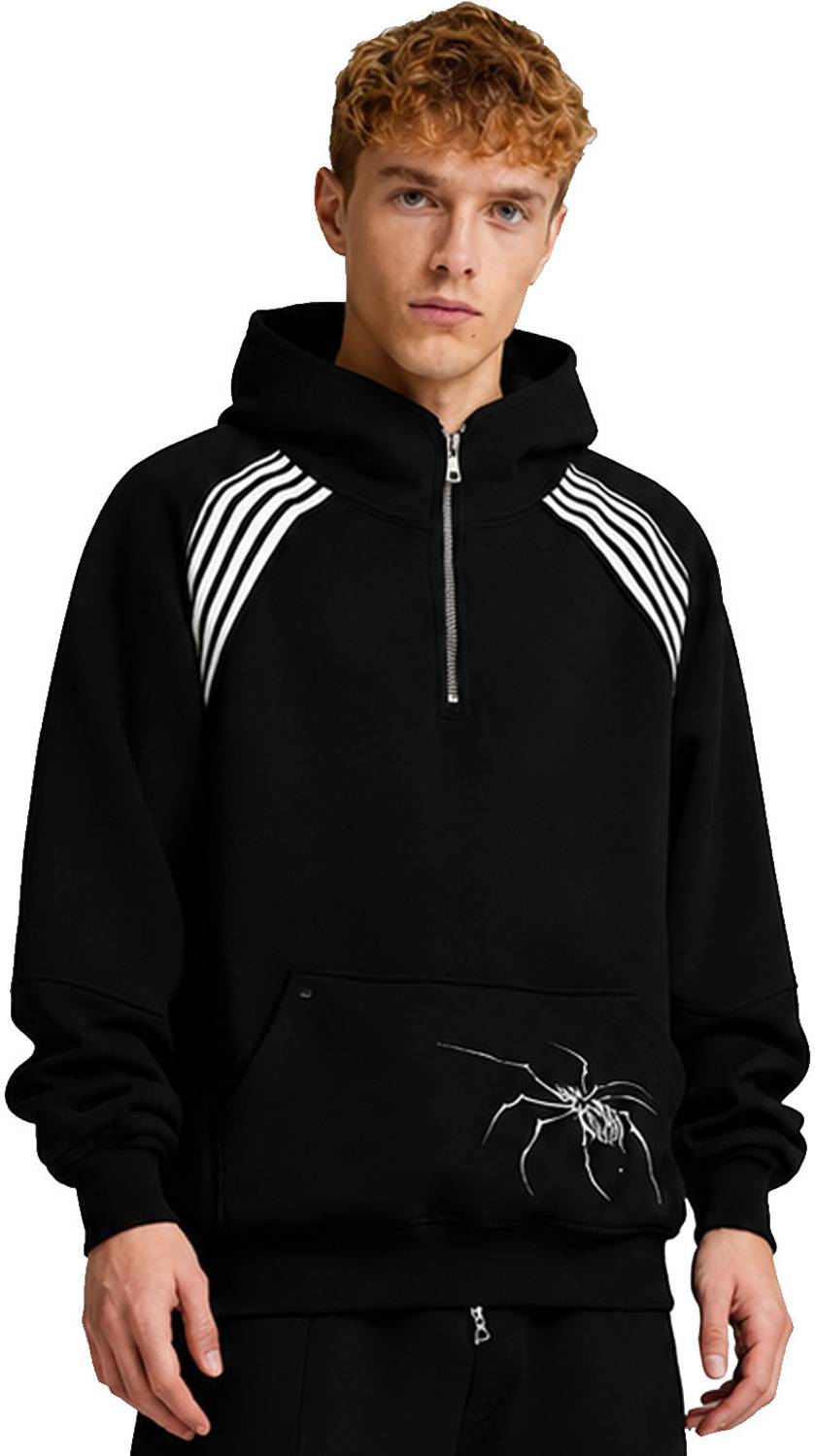 The Modern Soul Men Full Sleeve Striped Hooded Sweatshirt - Image 1