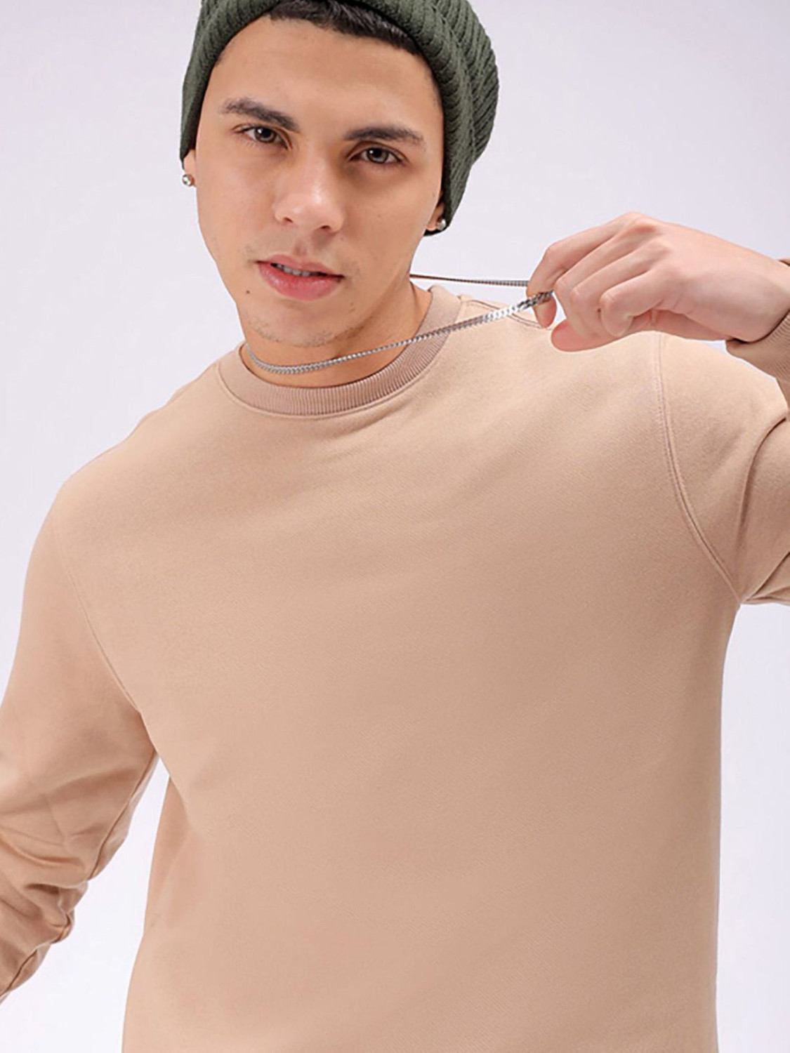 Image of The Indian Garage Co. Full Sleeve Solid Men Sweatshirt