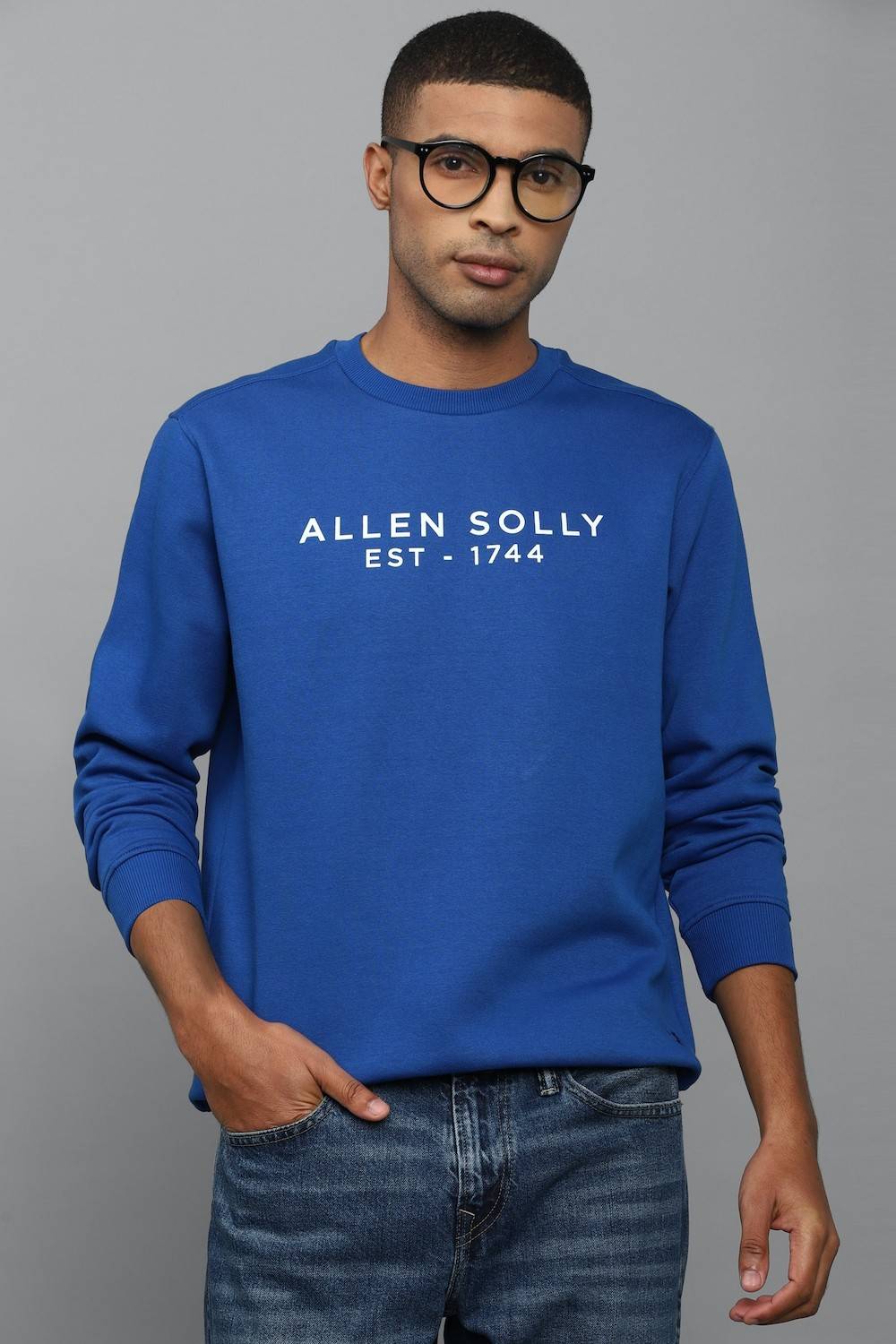 Allen Solly Full Sleeve Solid Men Sweatshirt