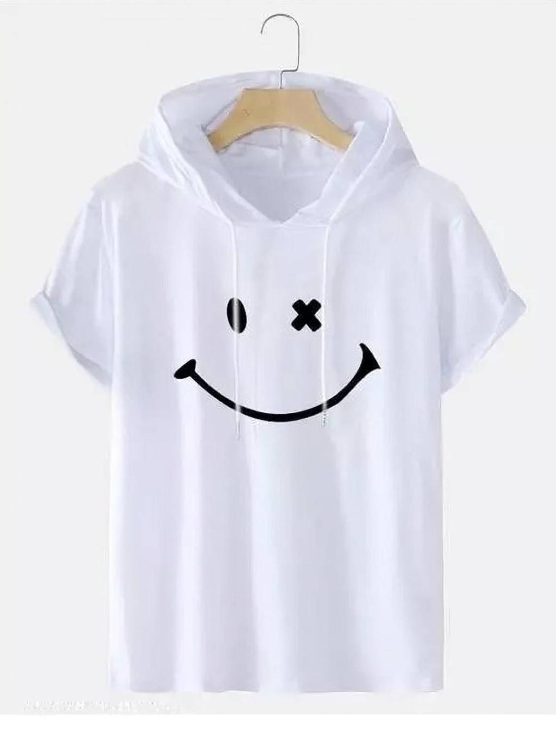 Adabsha Printed Men Hooded Neck White T-Shirt
