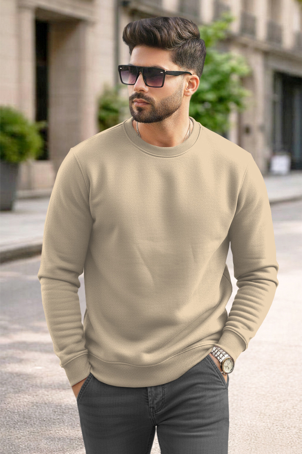 Image of TRIPR Full Sleeve Solid Men Sweatshirt