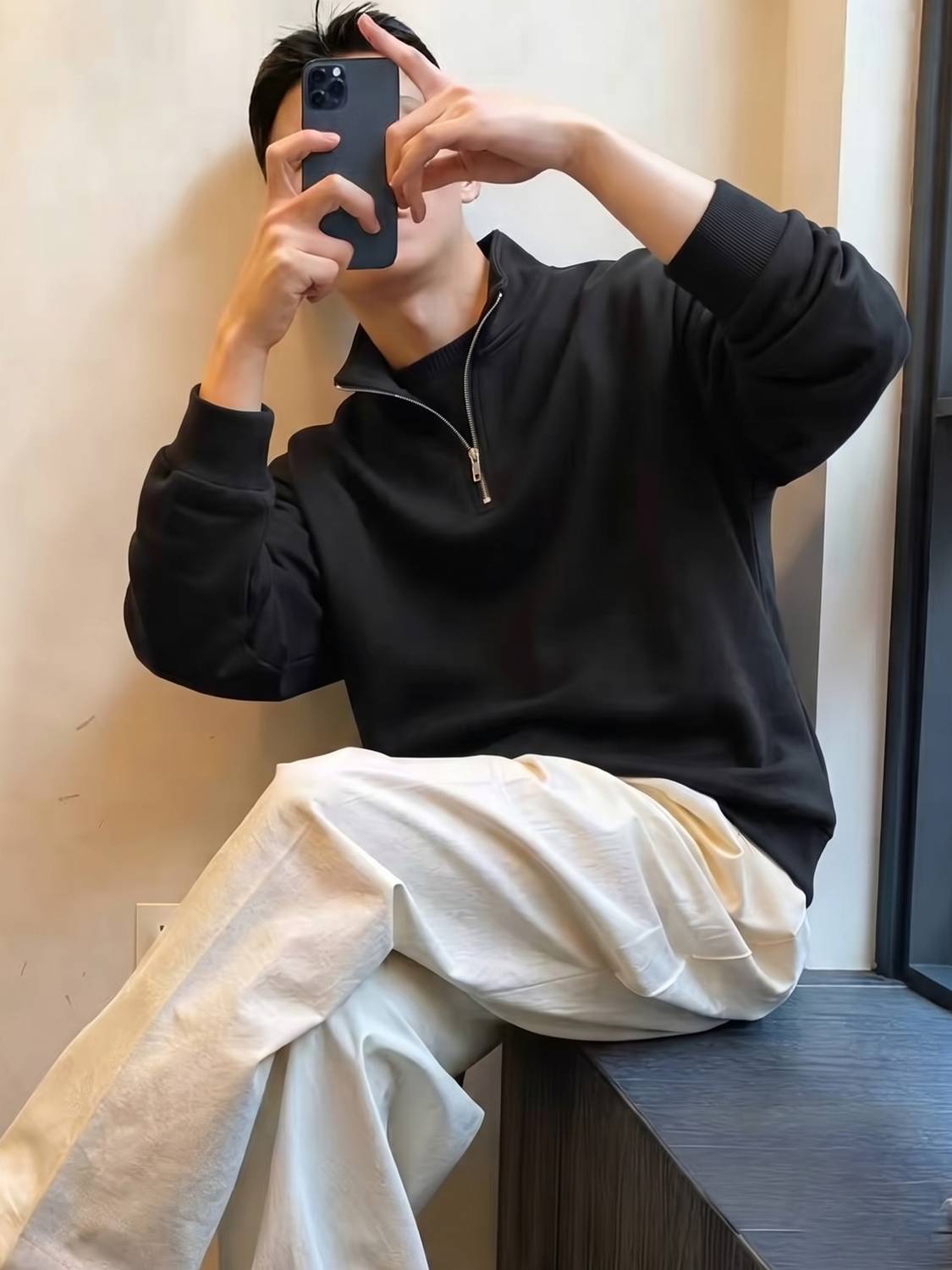 FashionAndYOUTH Men Full Sleeve Solid Sweatshirt - Image 4