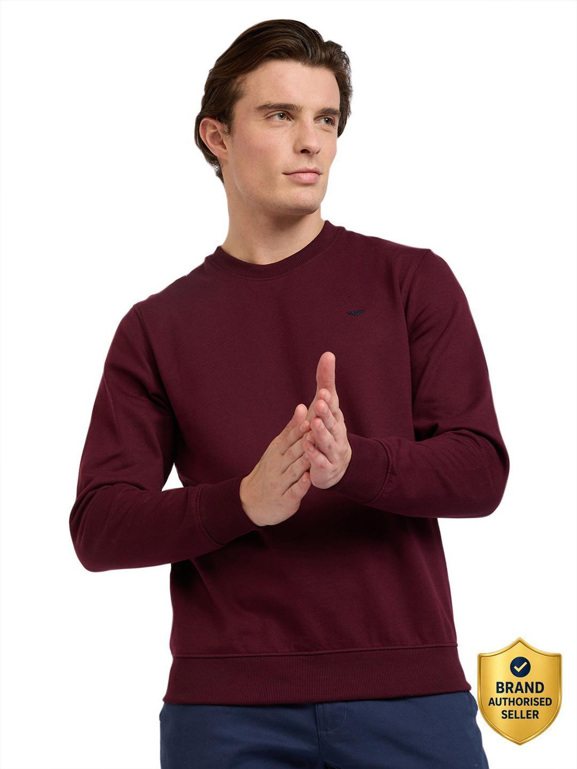 Image of PARK AVENUE Full Sleeve Solid Men Sweatshirt