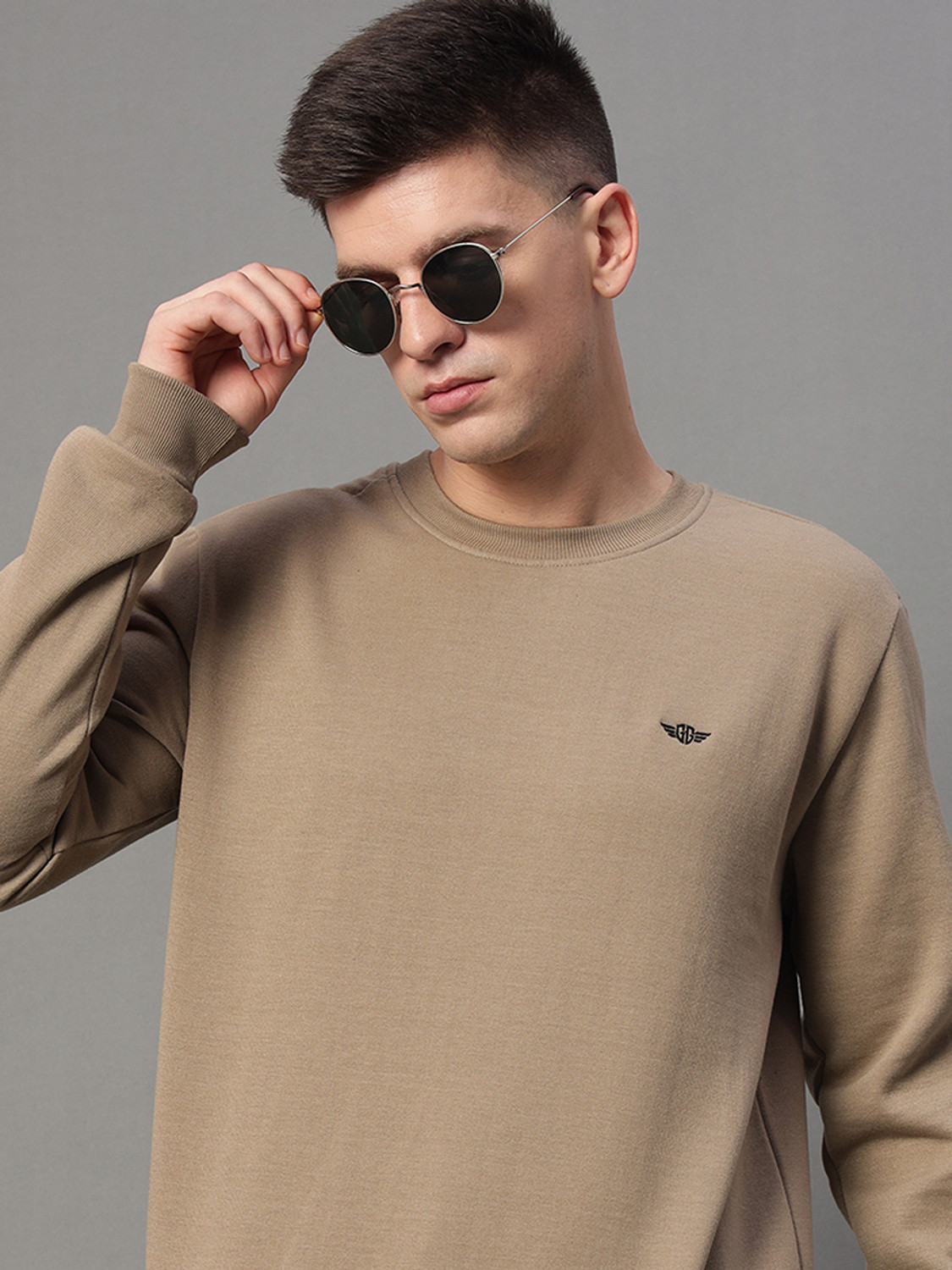 Image of GETGOLF Full Sleeve Solid Men Sweatshirt