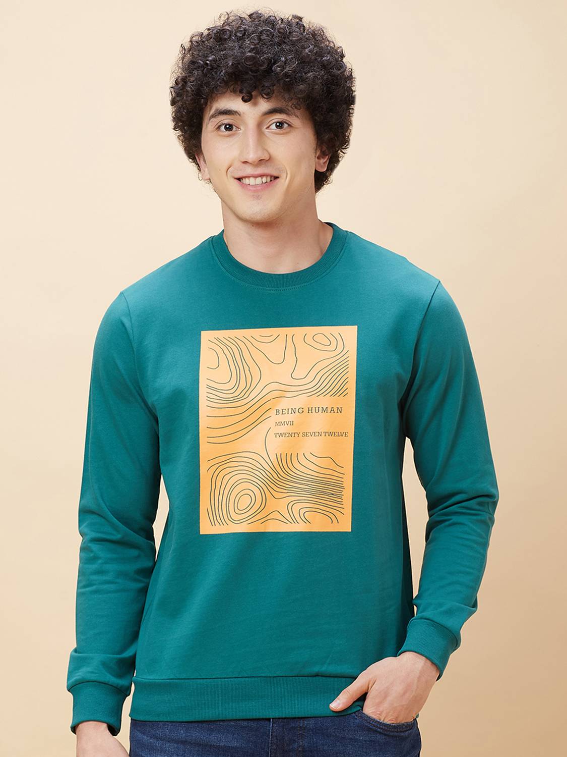 BEING HUMAN Full Sleeve Graphic Print Men Sweatshirt