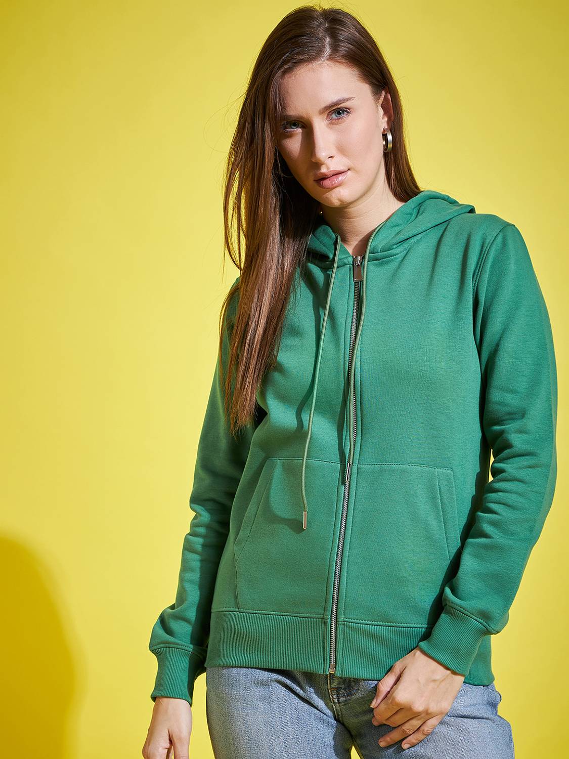 98 Degree North Full Sleeve Solid Women Sweatshirt