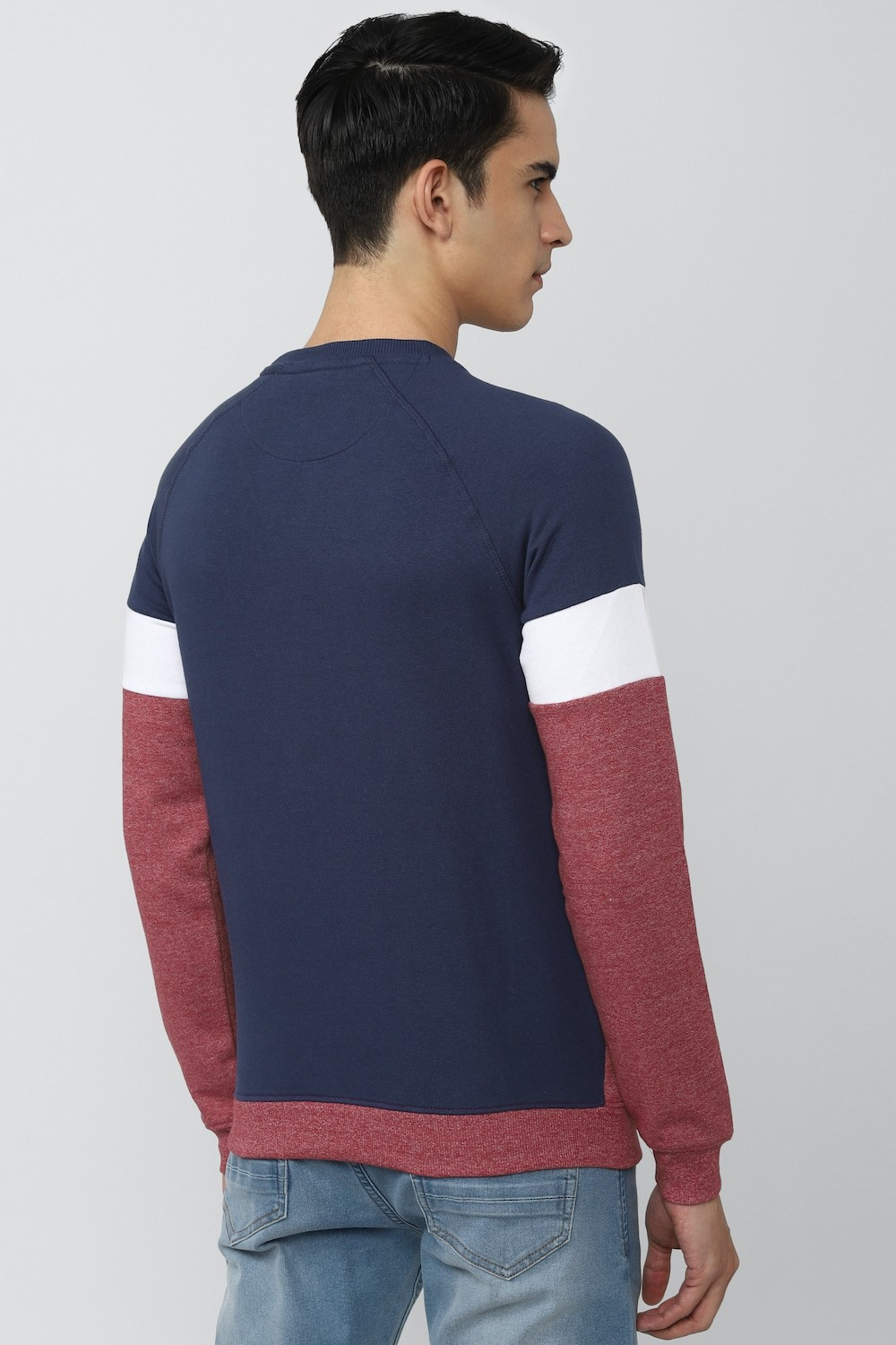 Image of PETER ENGLAND Full Sleeve Color Block Men Sweatshirt