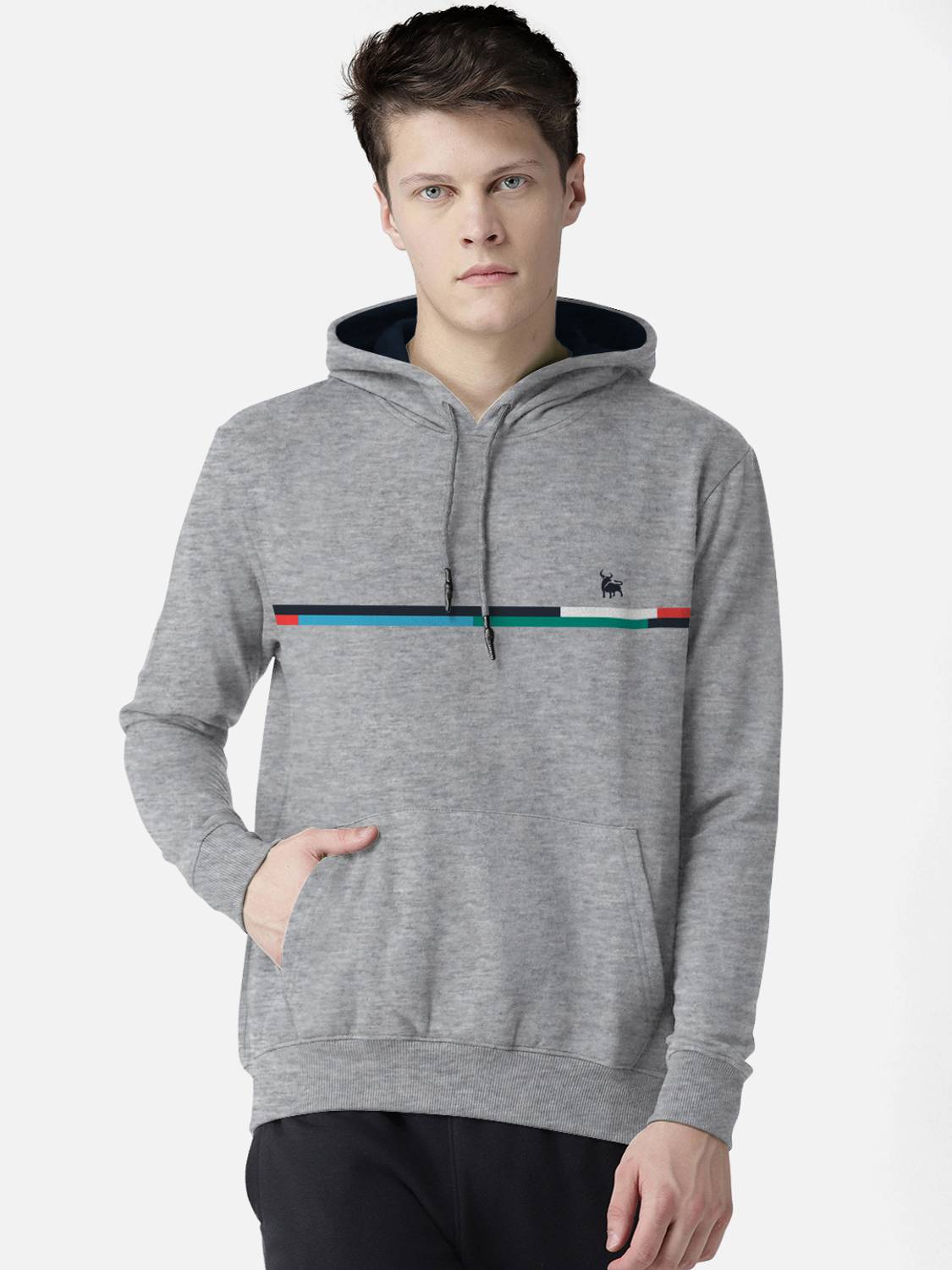 Bullmer Full Sleeve Color Block Men Sweatshirt