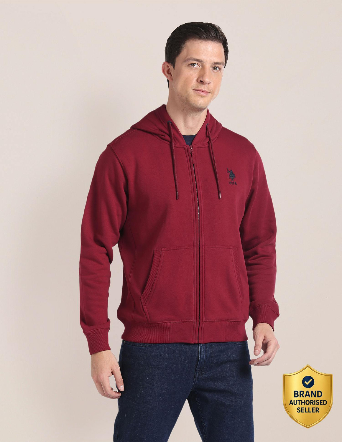 Image of U.S. POLO ASSN. Full Sleeve Solid Men Sweatshirt