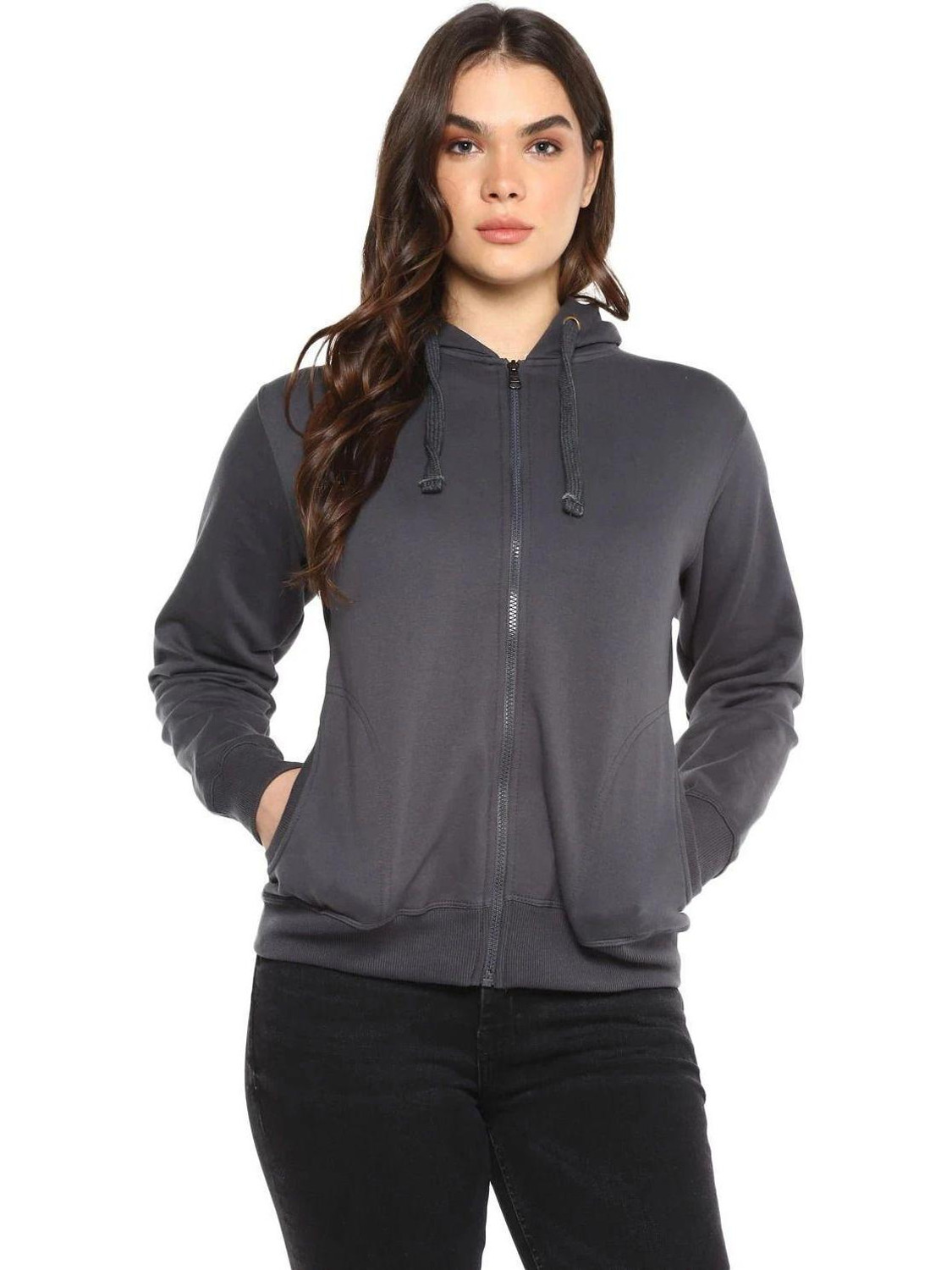 Image of Alan Jones Full Sleeve Solid Women Sweatshirt