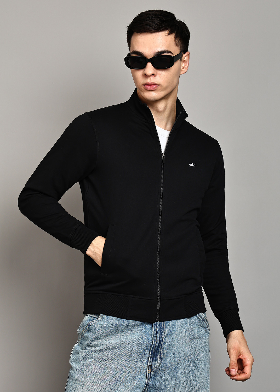 Image of MONTE CARLO Men Full Sleeve Solid Sweatshirt