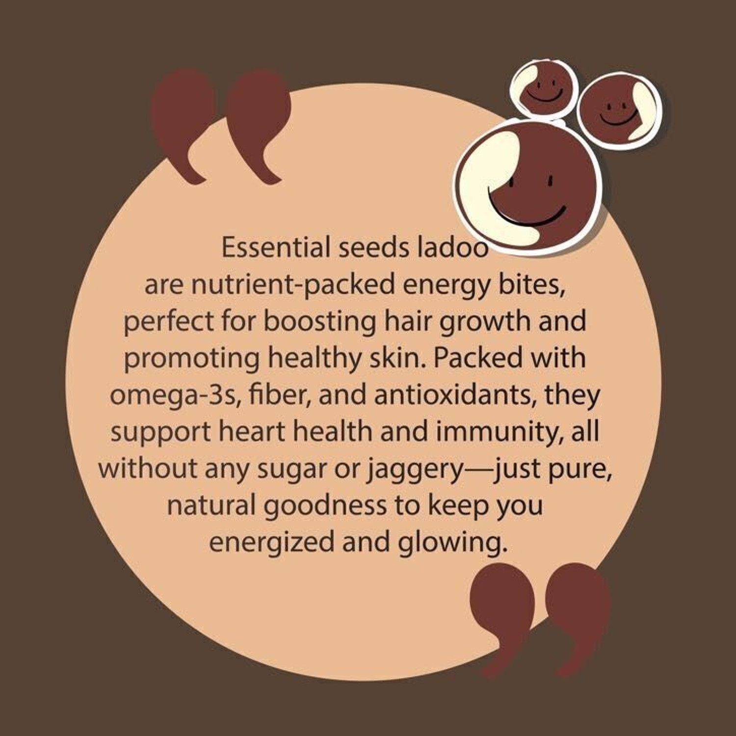 Image of Think Ladoo Essentials Seeds Ladoo | Healthy, No Added Sugar, 100% Vegetarian, 20 Pcs Pouch
