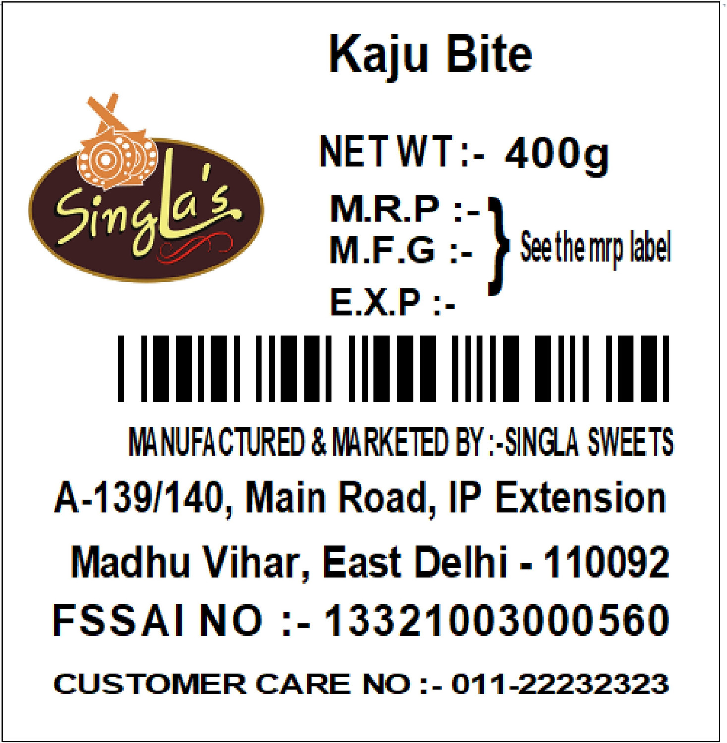 Image of Singla Sweets Kaju Cashews Bite 500g
