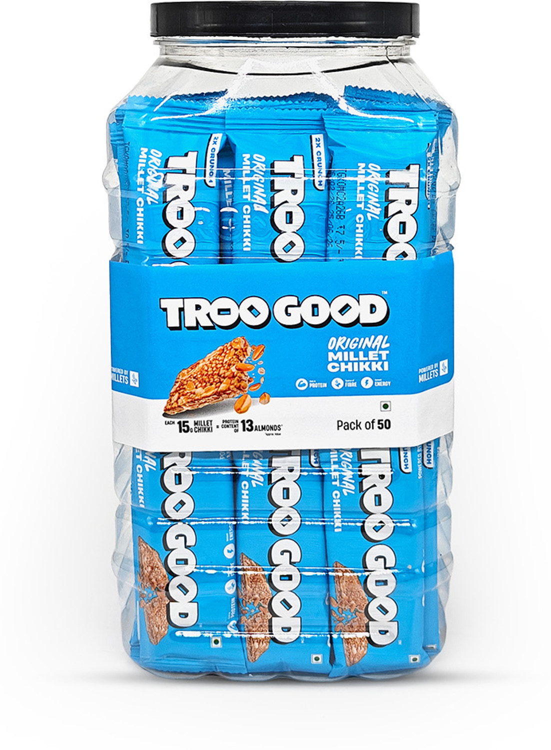 Image of TROOGOOD Original Millet Chikki | Packed with Fibre and Protein! High-Energy Snack Bar | Box