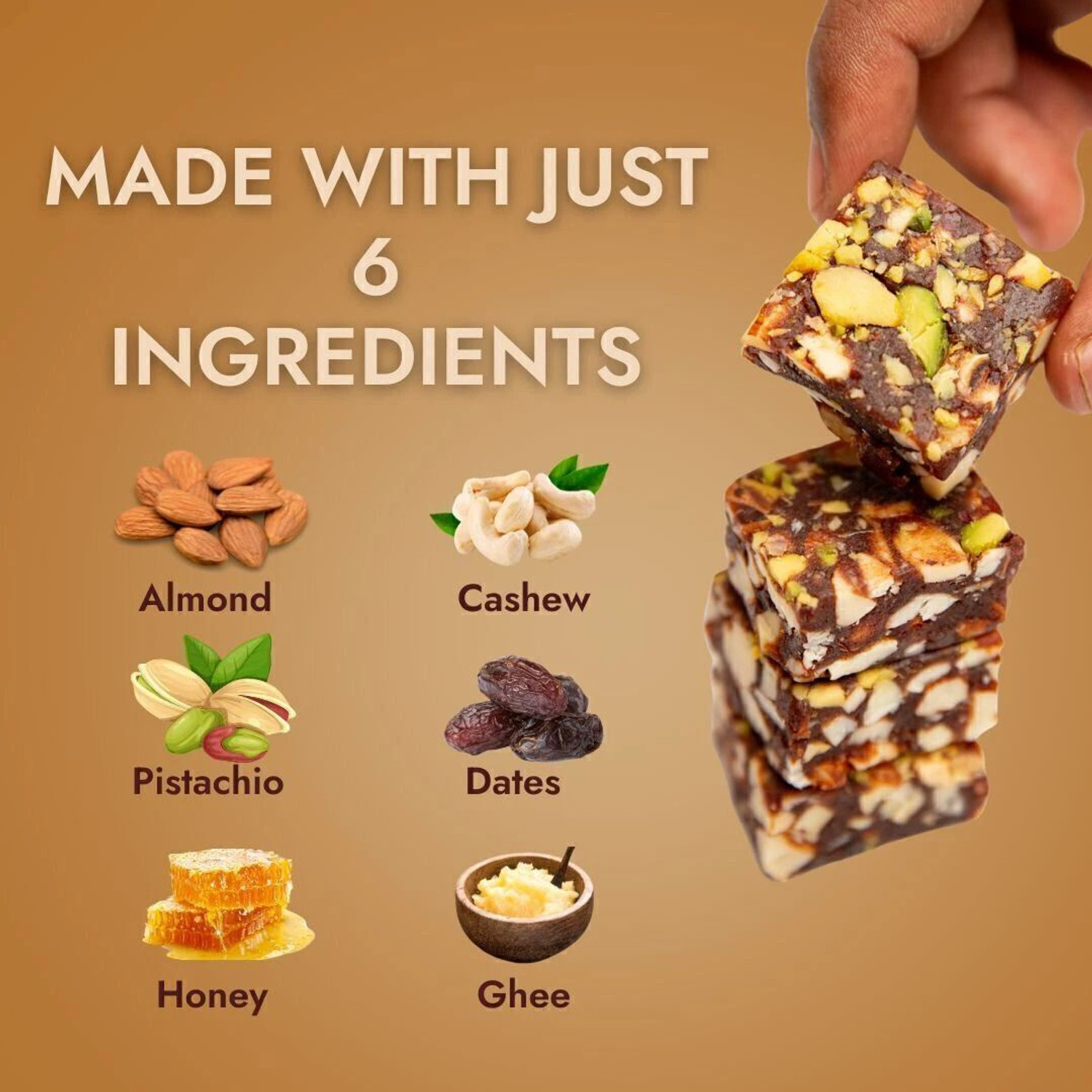 Image of Yolo Roots Classic Date Bites 400 gm- 20 Pieces khajur Barfi