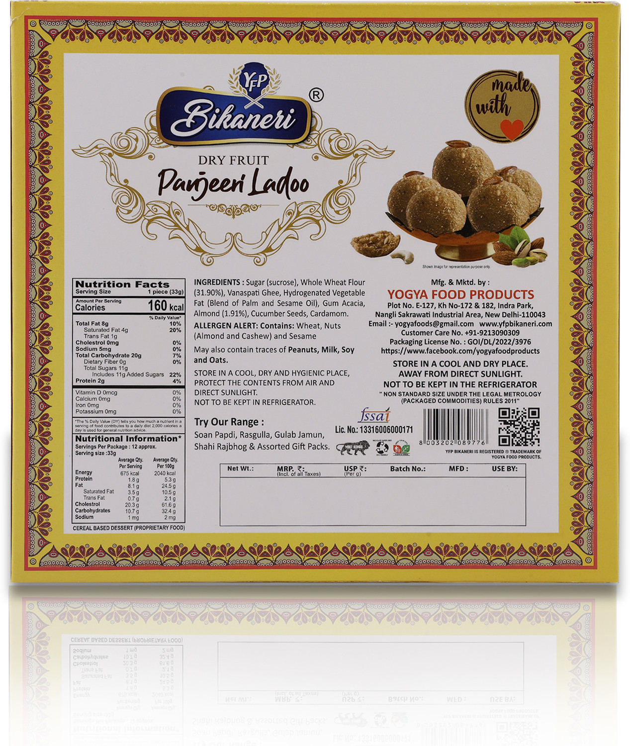 Image of yfp bikaneri Panjeeri Ladoo - Traditional Indian Sweet | 100% Natural & Homemade Taste Box