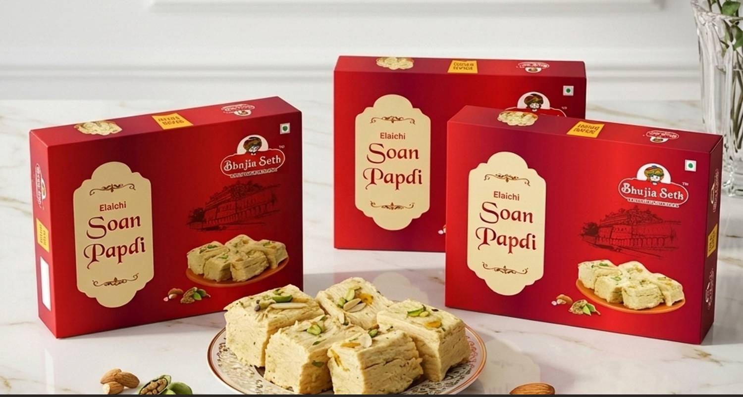 BHUJIYA SETH Elaichi soan papdi combo pack 200 gm x 3 box