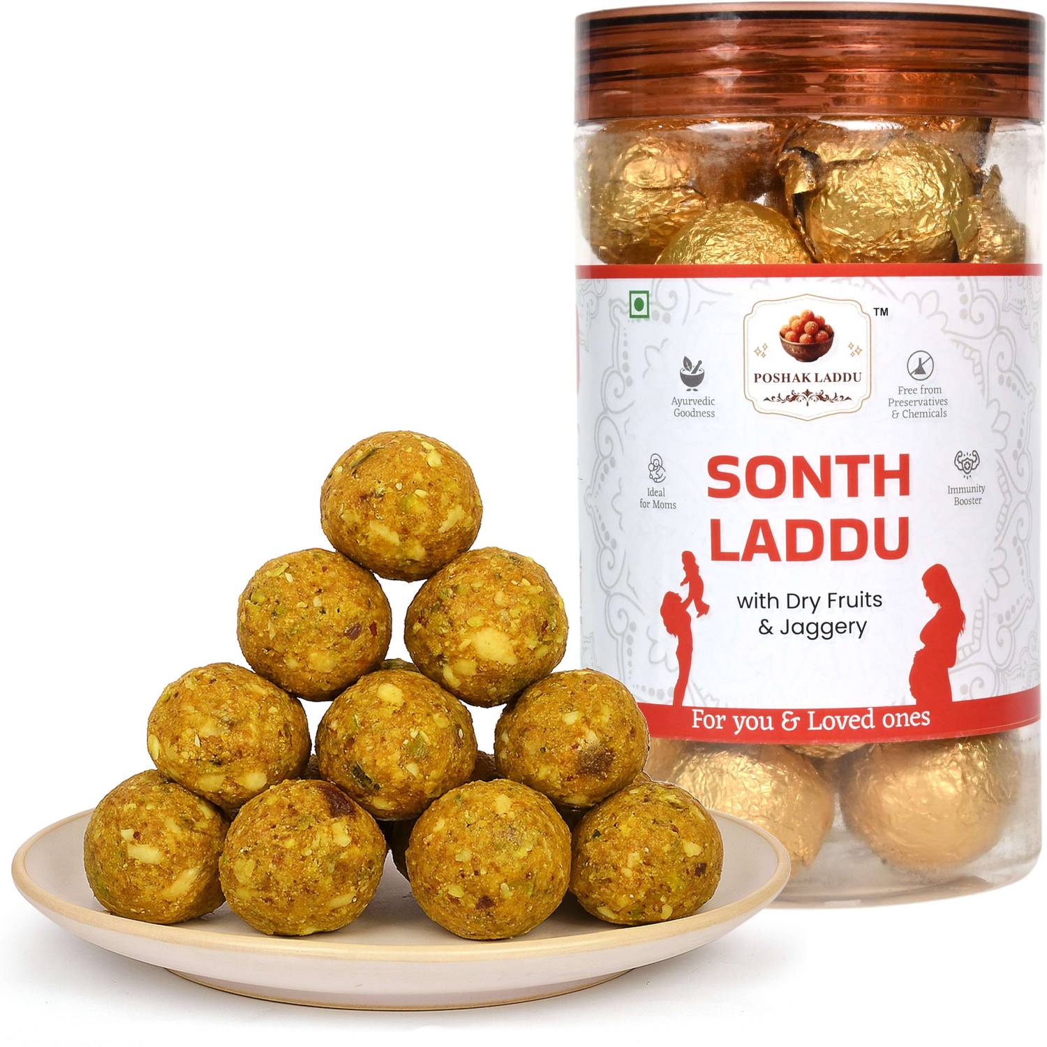 Device of Poshak Laddu Postpartum Dry Fruit Sonth Made with Desi Ghee & Jaggery |Healthy Sweet