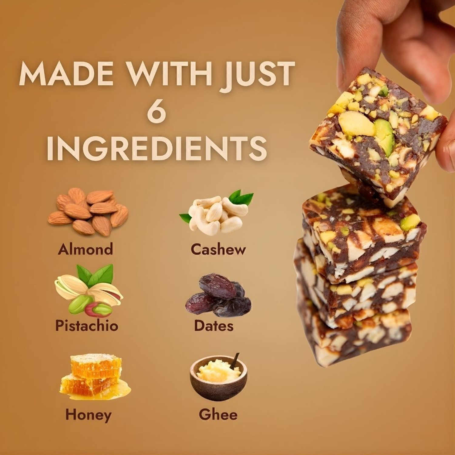 Image of Yolo Roots Date Bites 200 gm- 10 Pieces Made with Almond,Cashew,Pistachio