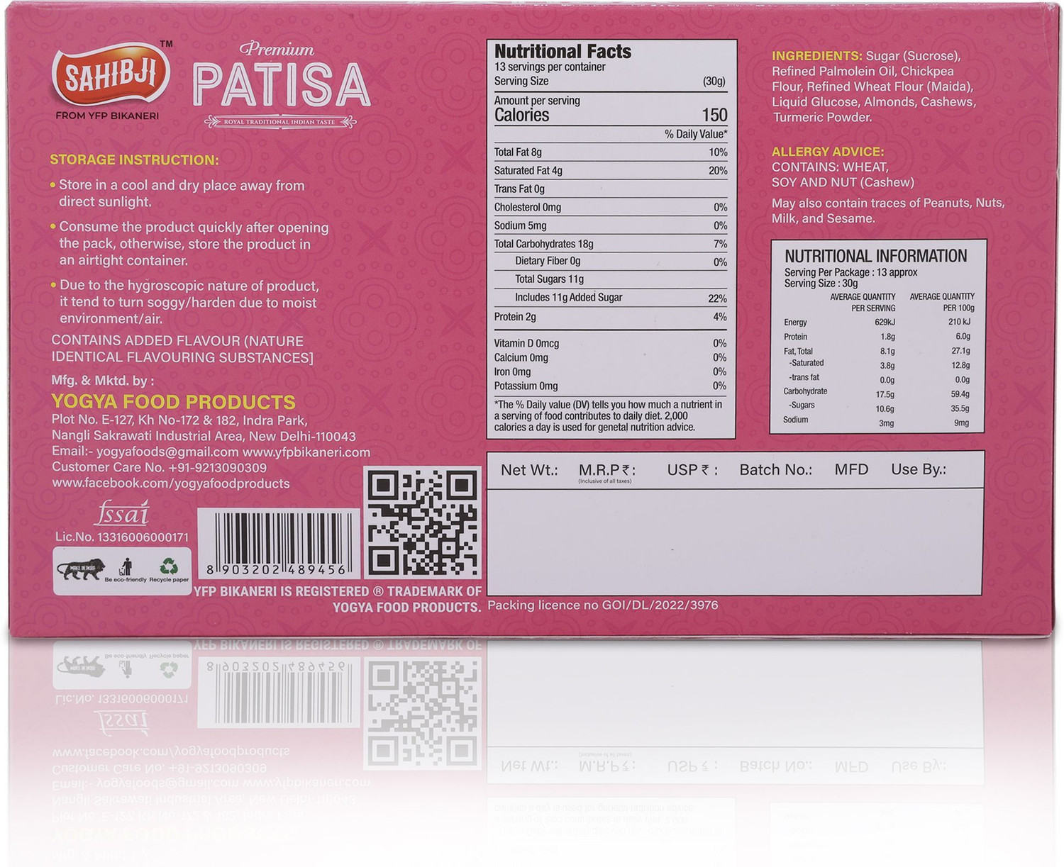 Image of YFP SAHIBJI Patisa 400 Gram | Traditional Indian Sweet | No added Colours or Preservatives Box