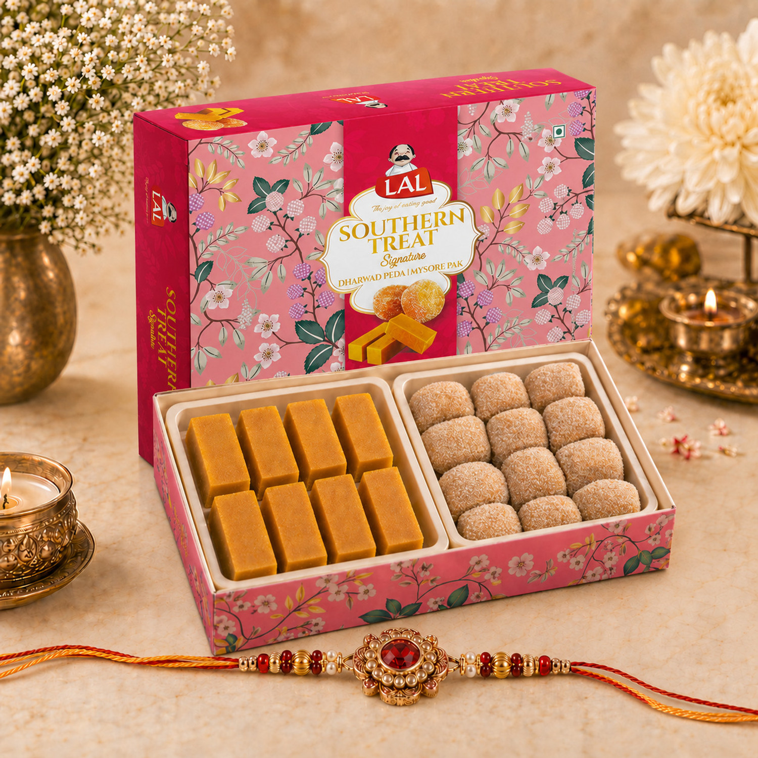 Image of Lal Sweets Southern Treat|(Mysore Pak& Dharwad Peda 200g Each) Combo