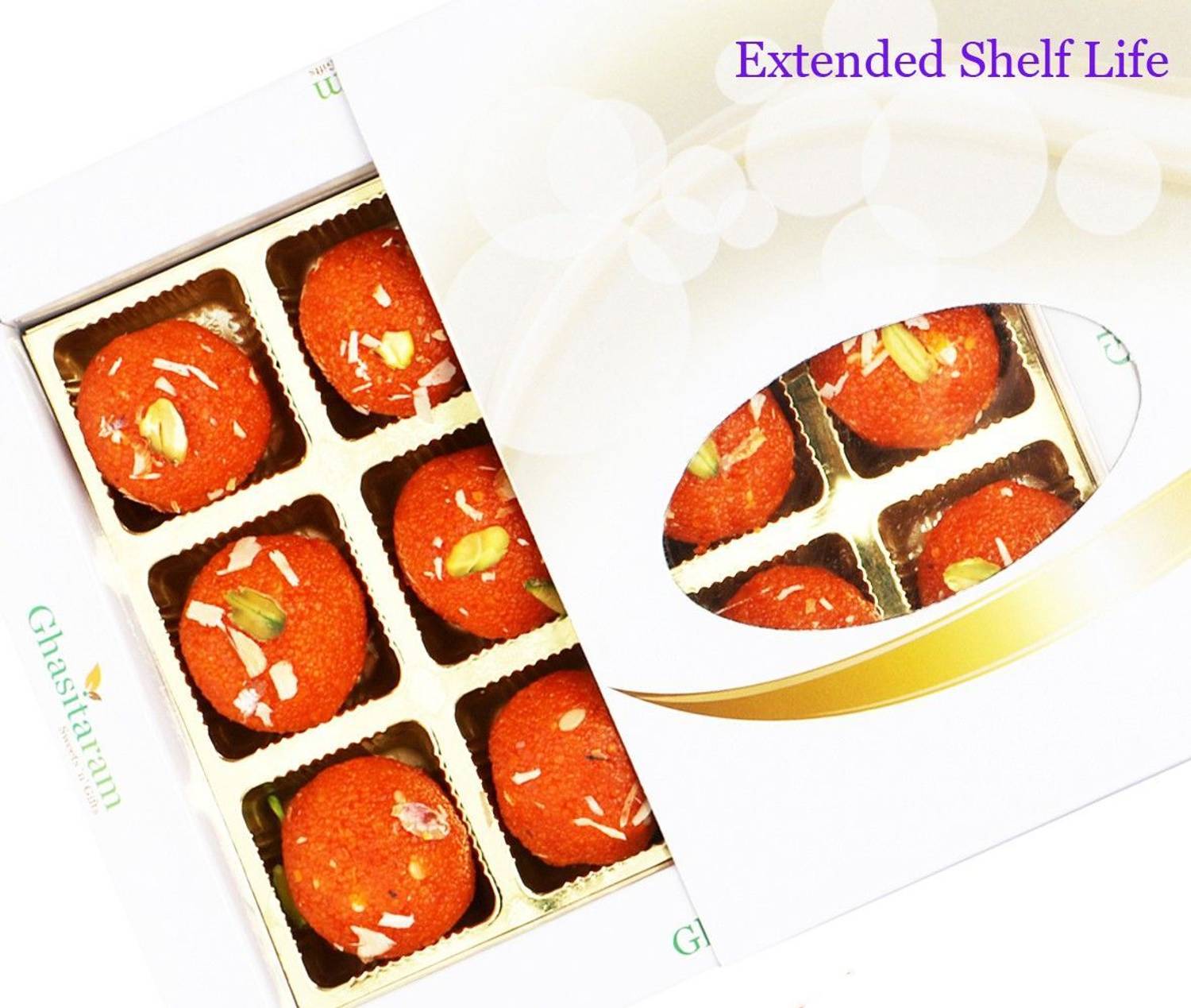 Jaiccha sweets-Motichoor Laddoo 12 pcs White Box-400gms
