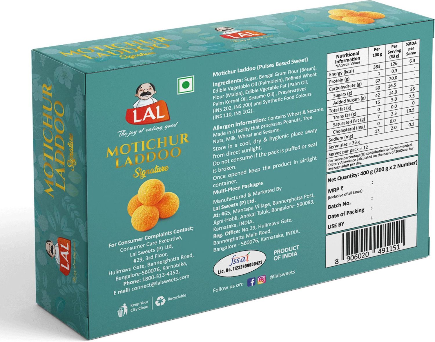 Image of Lal Motichur Laddoo (400g)
