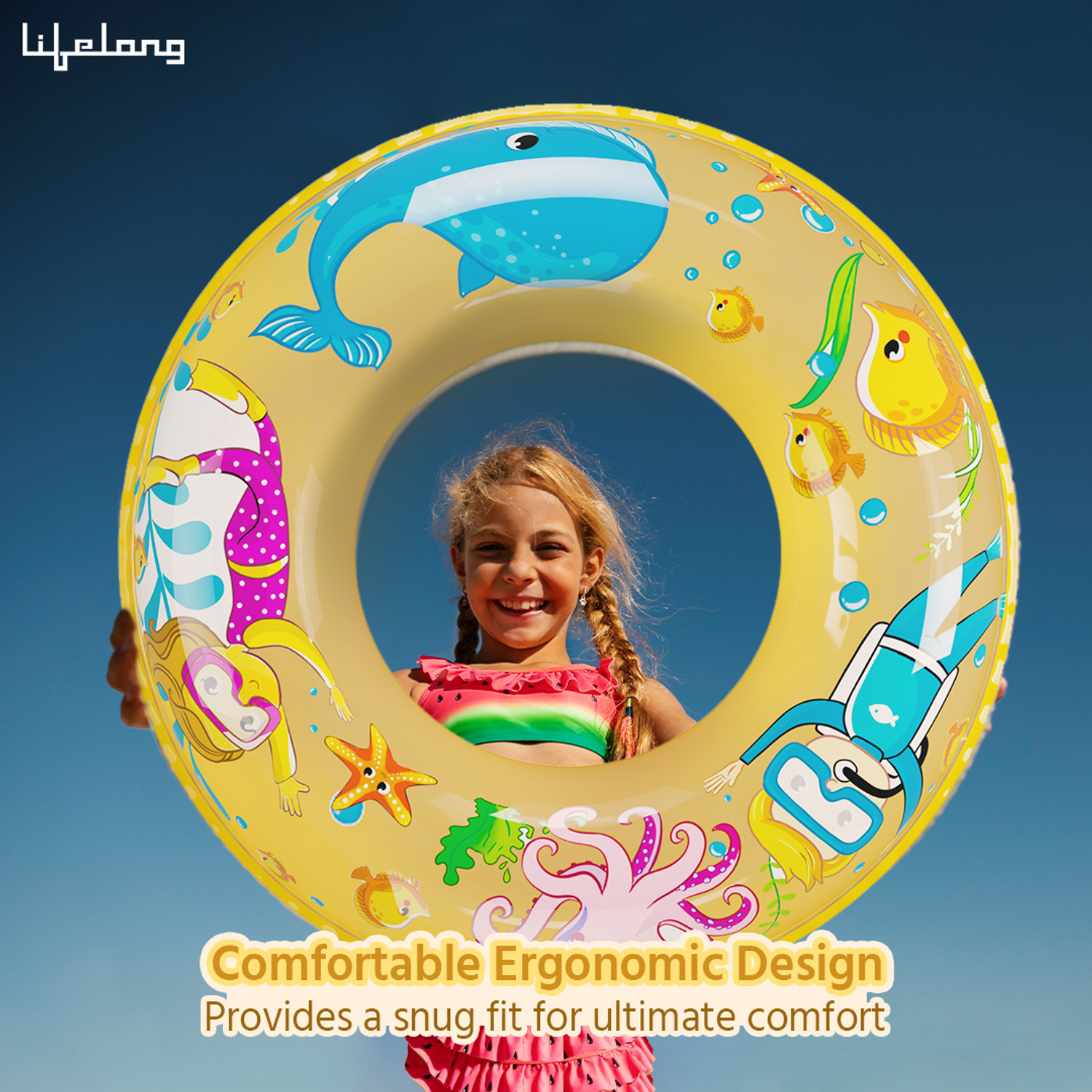 Image of Lifelong Swimming Ring | Kids Swim Tube | Safe Learning Float for Girls & Boys | Durable Inflatable Water Ring | Pool Accessory Swim Floatation Belt