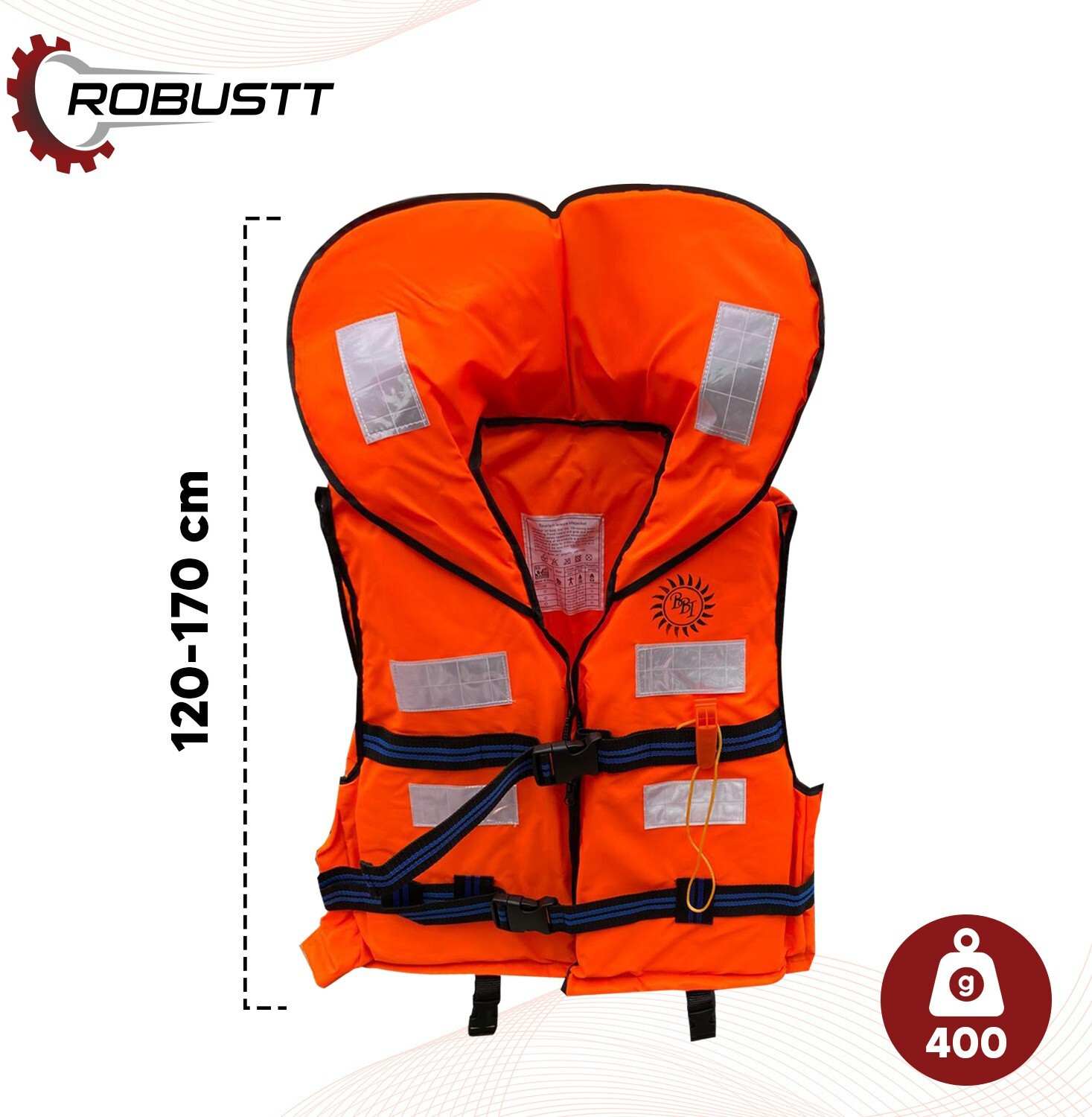 Image of Robustt EPE Foam Life Jacket for Safety,Weight Capacity Upto 125Kg, Pack of 2 Swim Floatation Belt