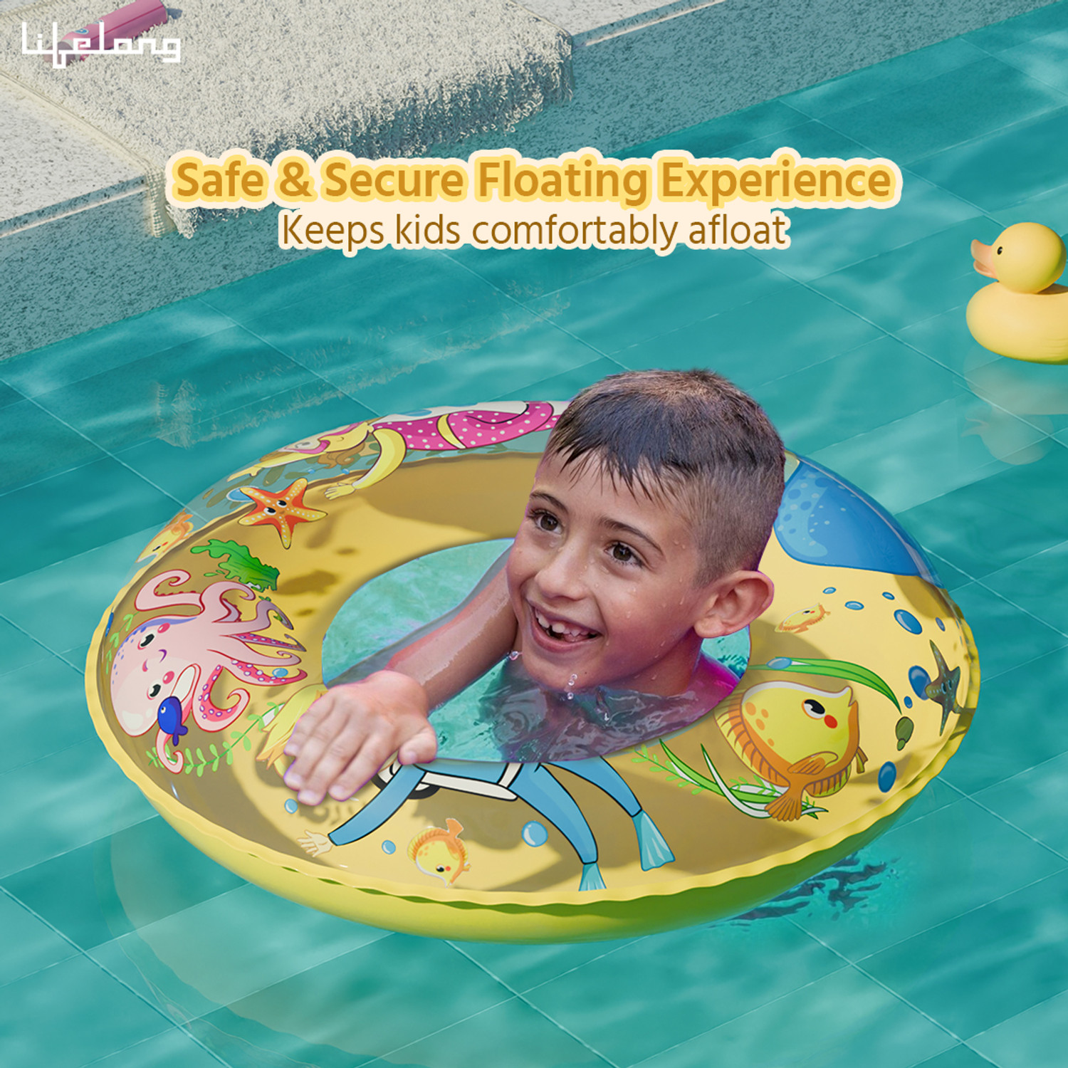 Image of Lifelong Swimming Ring | Kids Swim Tube | Safe Learning Float for Girls & Boys | Durable Inflatable Water Ring | Pool Accessory Swim Floatation Belt