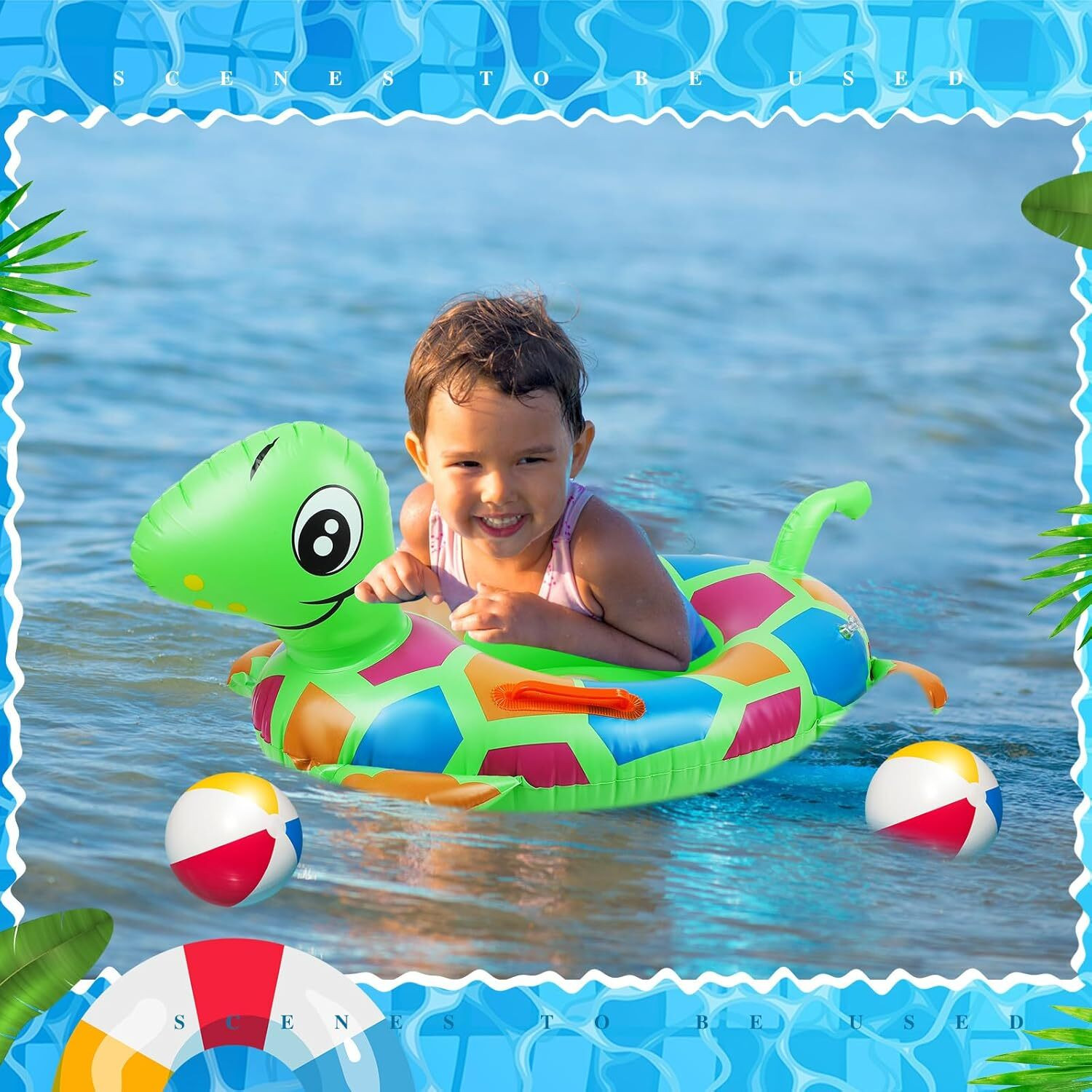 Image of VWretails Inflatable Pool Floats for Toddler Age 3-6, Swim Ride-on Tubes for Floating Animal Head Pool Tubes Ride on Floats, Flamingo Duck Unicorn Swan Beach Pool for Kids(Pack of Any on Design) Swim Floatation Belt