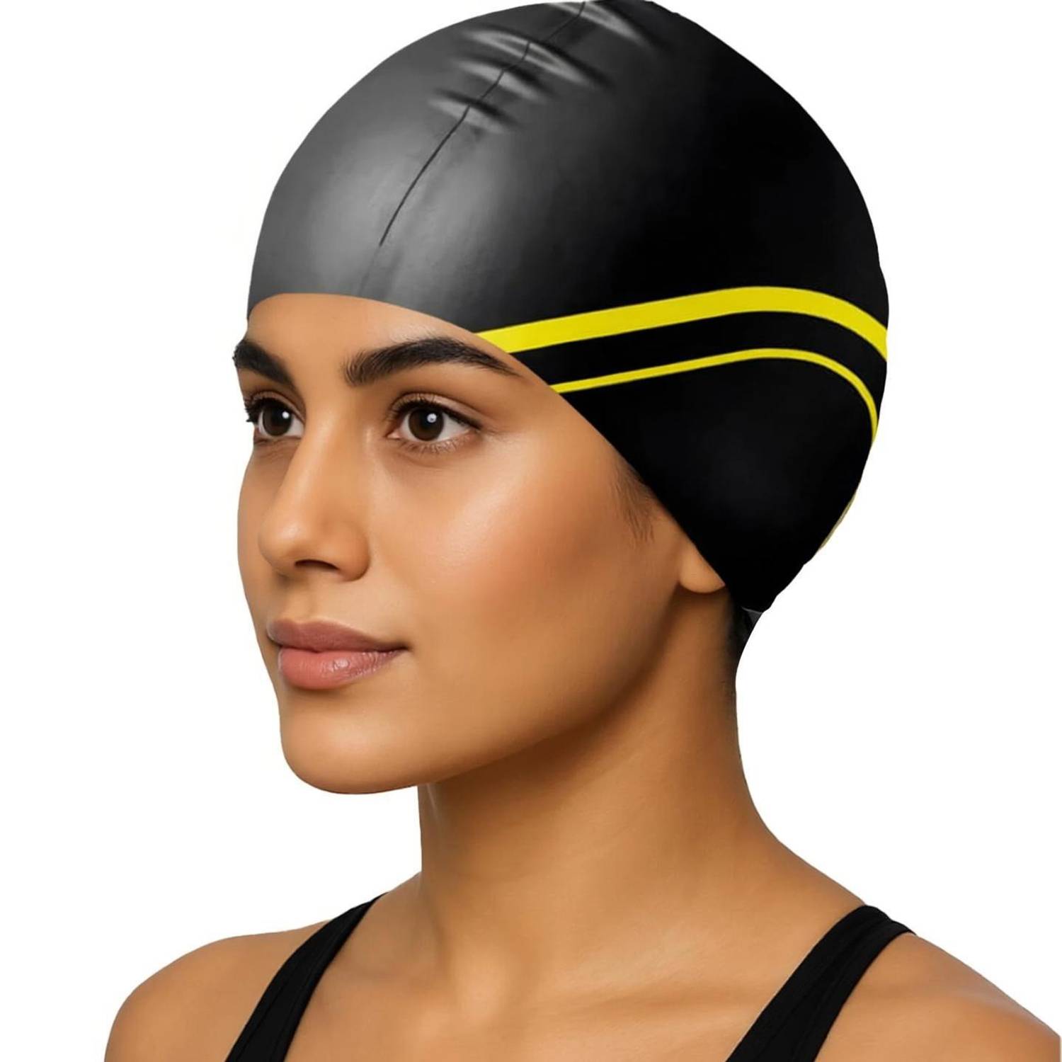 BOLDFIT Swimming Cap for Men and Women Silicone Full Head Cover Swimming Pool Cap Swimming Cap