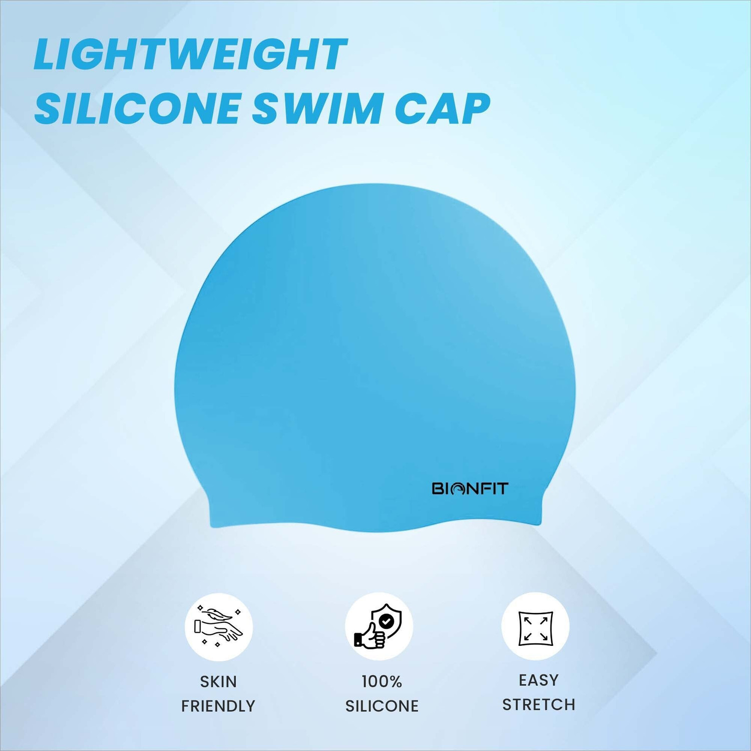 Image of BIONFIT Swimming Cap & Goggle for Boys & Girls | Unisex Waterproof, Free Size Swim Cap Swimming Cap