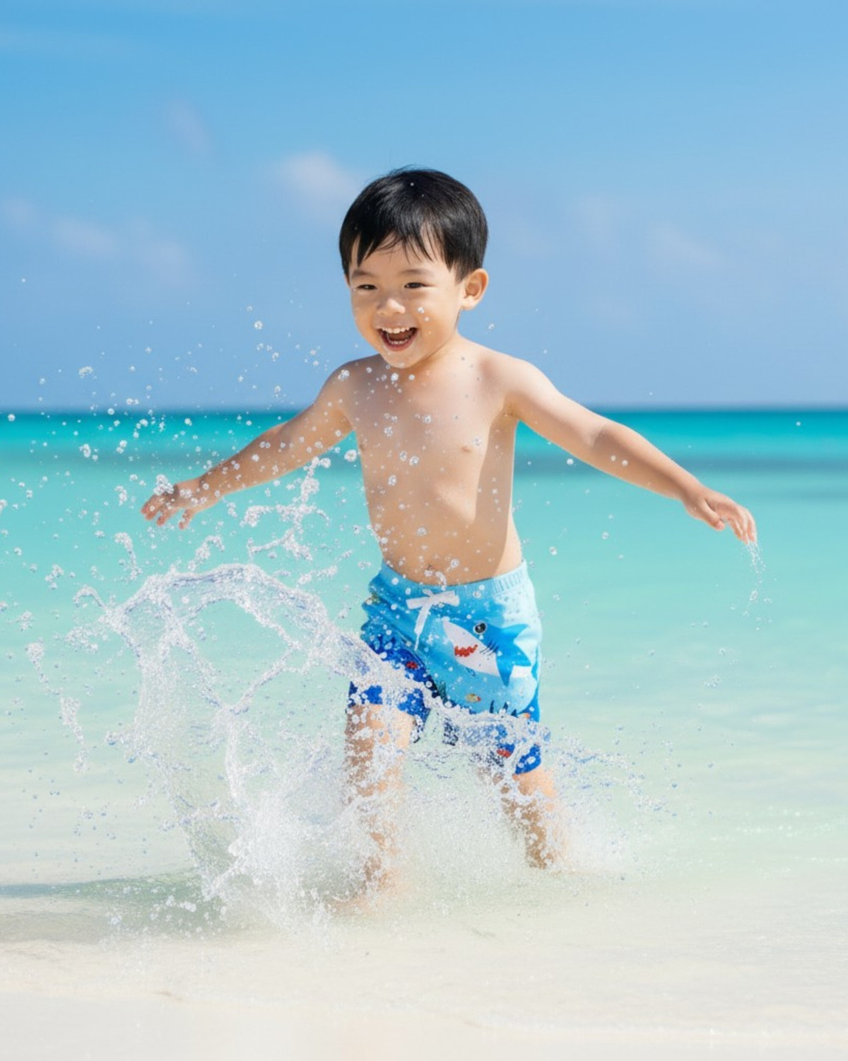 Image of Lebami Boys 1 Swimming Short, 1 Anti Fog Goggle, Swim Ring, Cap, 1 NoseClip & 2 EarPlug Printed Boys Swimsuit