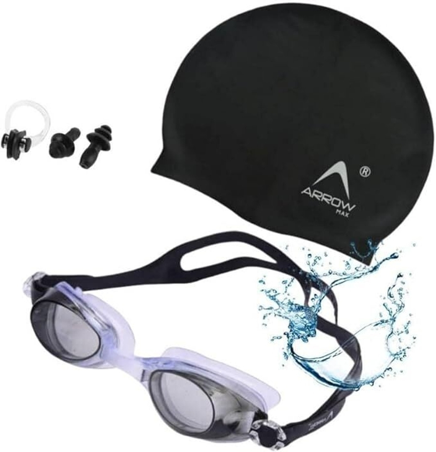 Image of JMT Wear Swimming kit For Men With Swimming Costume For Men Cap Goggles Ear Plug Printed Men Swimsuit