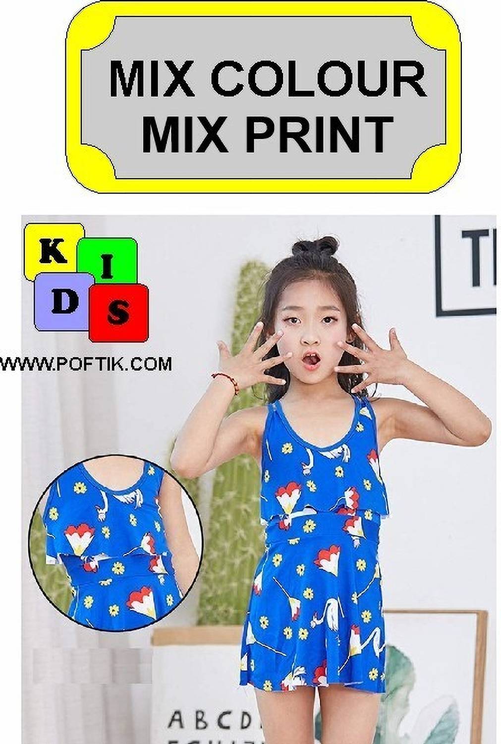 LADONNA Swimming Costume1 Peice Suit for Baby Girls Printed Girls Swimsuit