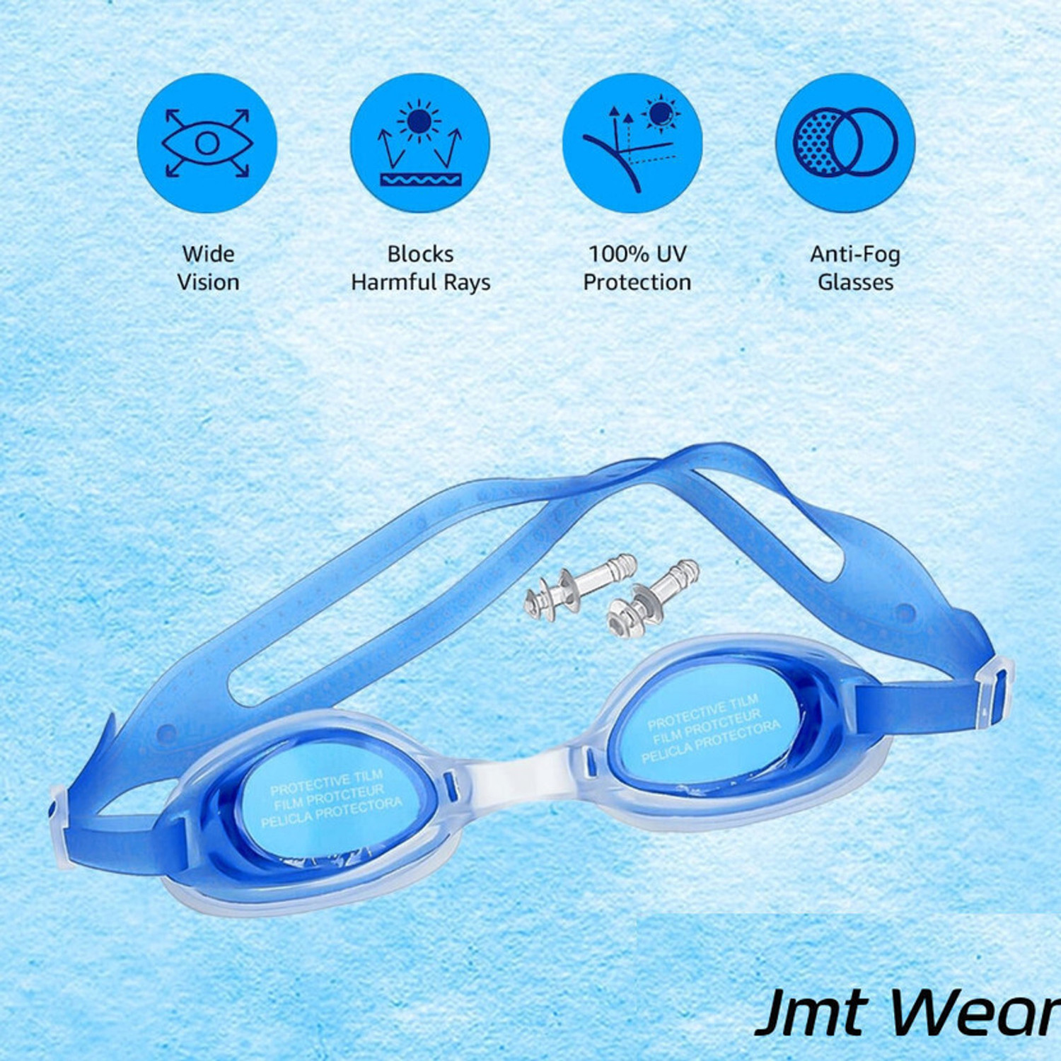 Image of JMT Wear Boys 1 Swimming Short, 1 Anti Fog Goggle, 1 Silicone Cap, 1 NoseClip & 2 EarPlug Printed Boys Swimsuit