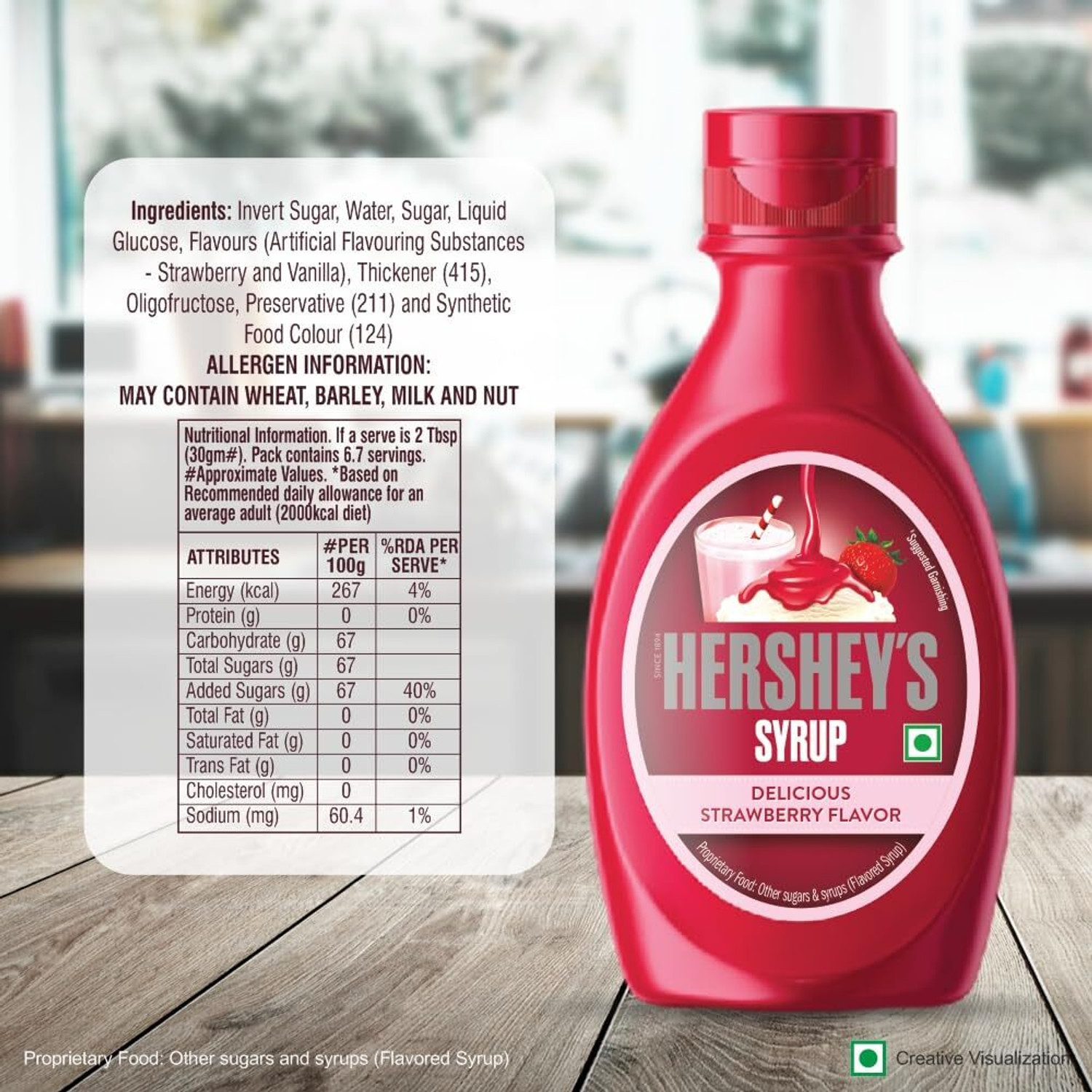 Image of HERSHEY'S Strawberry Flavored Syrup Strawberry