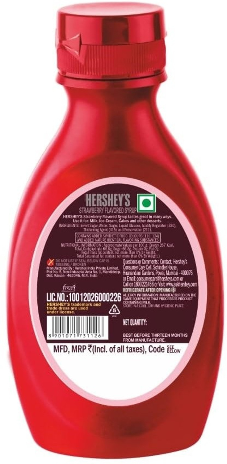 Image of HERSHEY'S Strawberry Flavored Syrup Strawberry