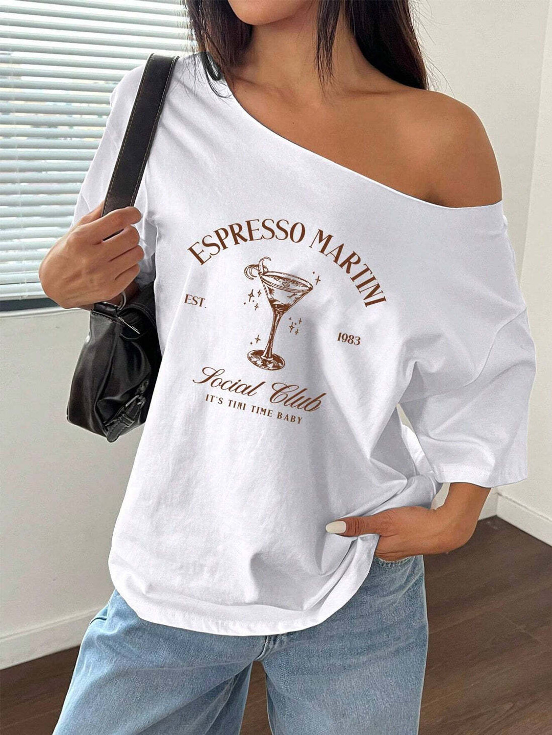 Image of ELBATROSS Printed Women Round Neck White T-Shirt