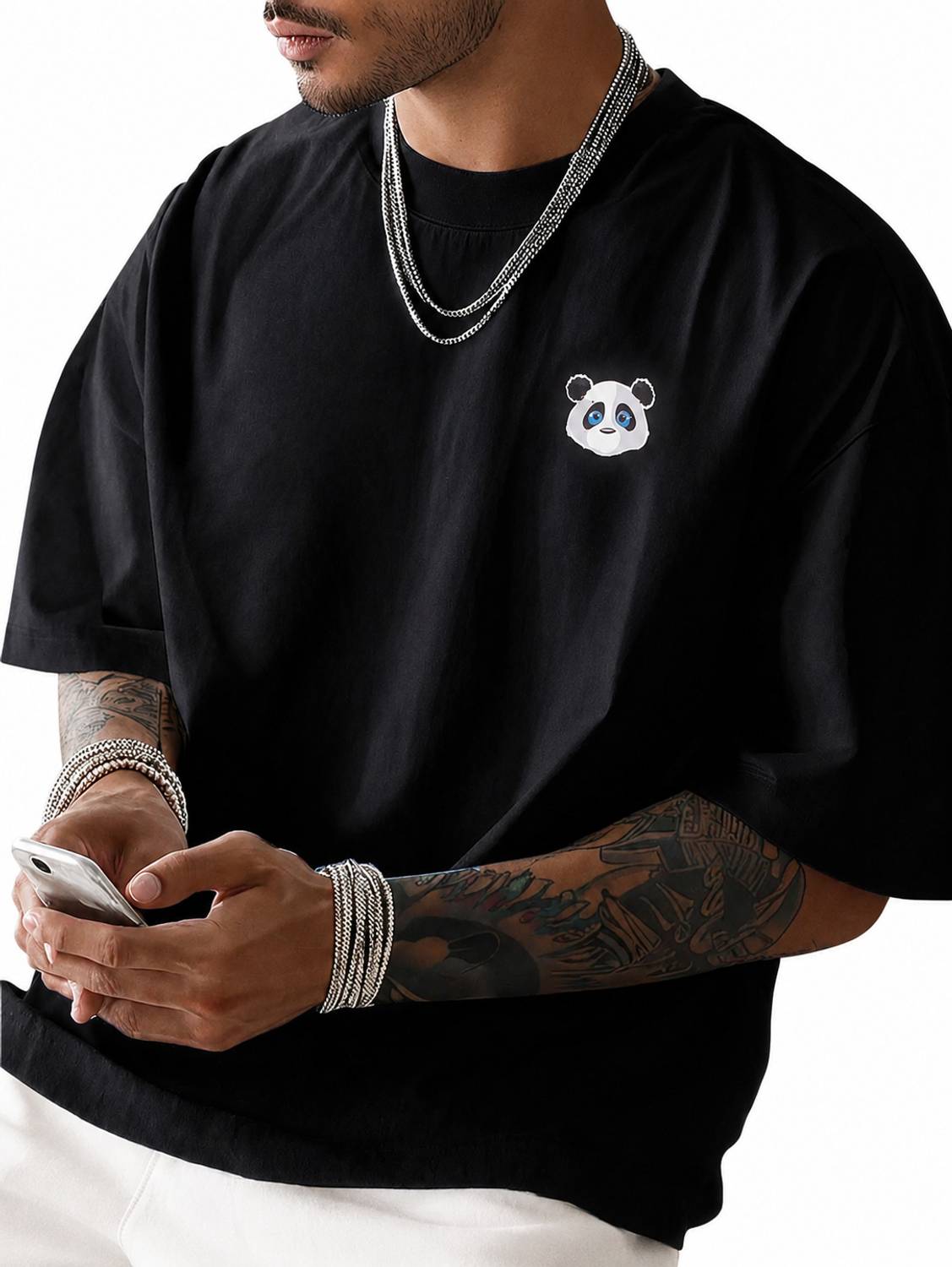 PATOIS Graphic Print Black T-Shirt - Image 1