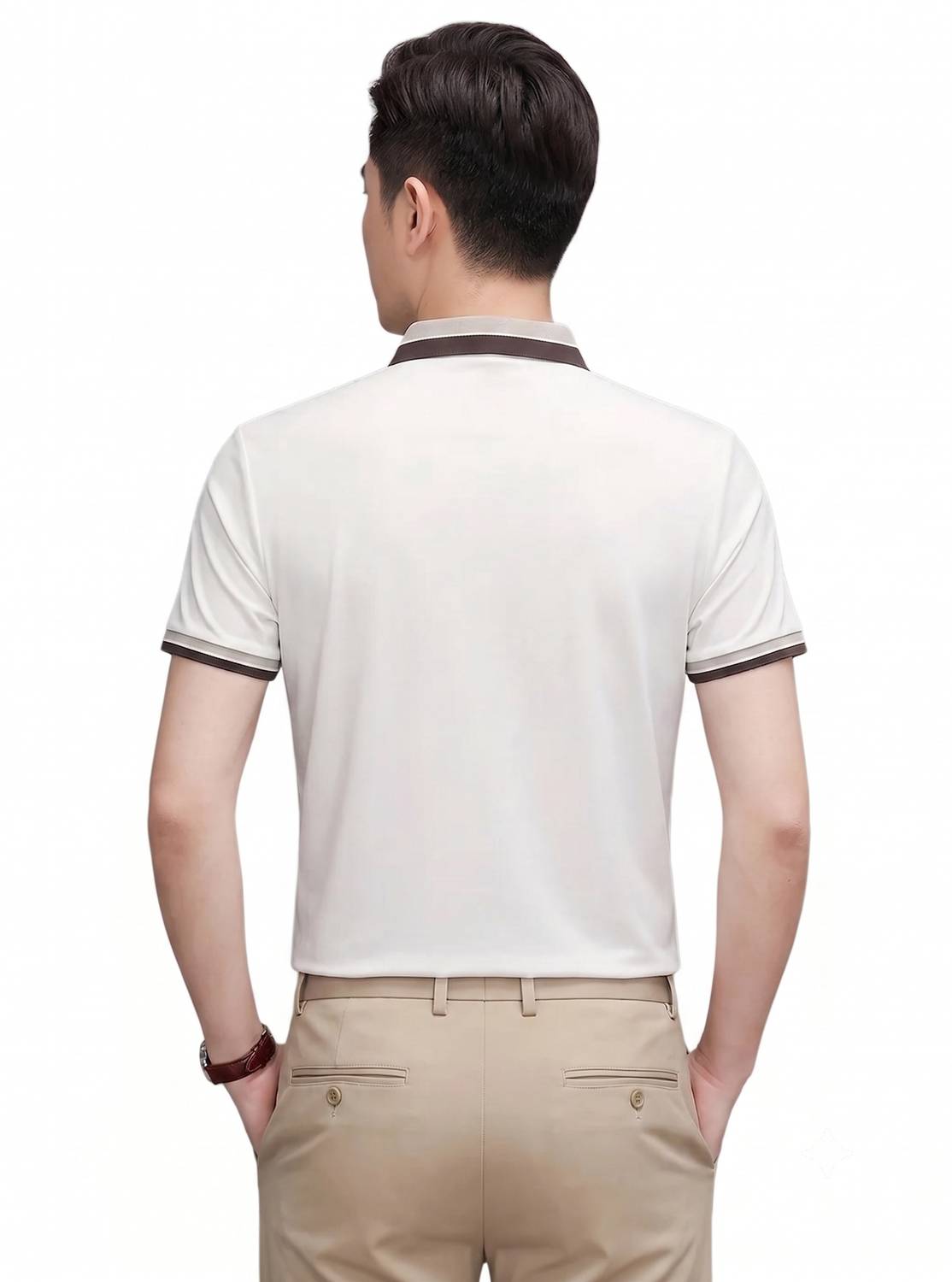 Dhruvinja White Polo Neck T-Shirt - Image 2