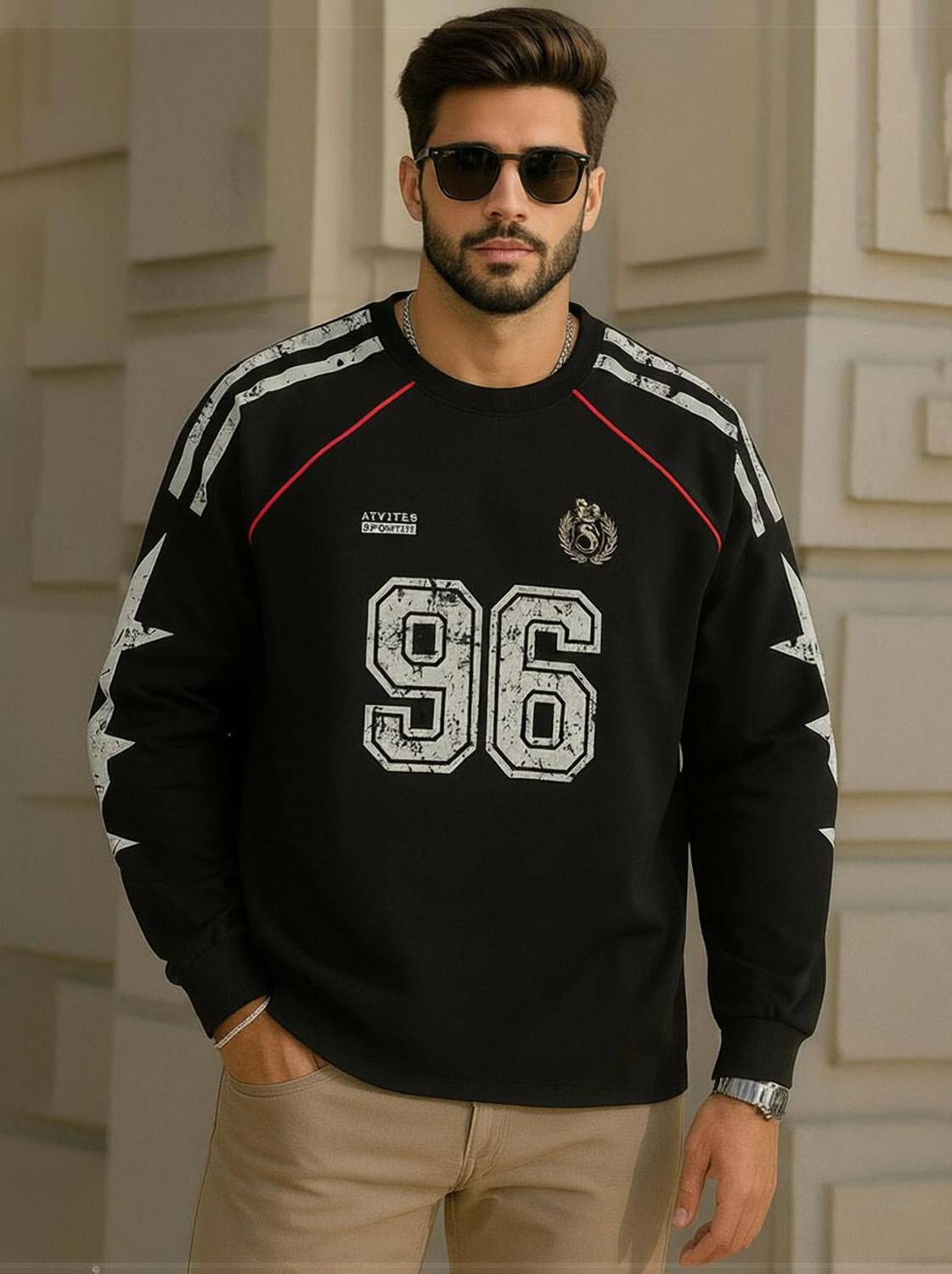 Force Men Black Round Neck Printed T-Shirt - Image 1
