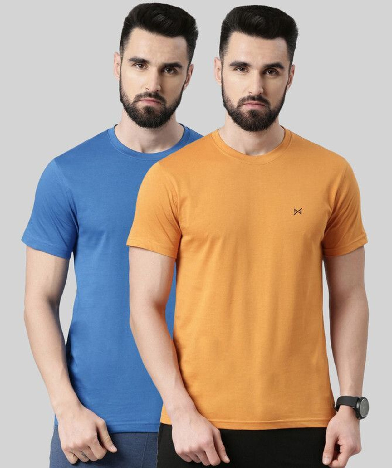 Image of Force NXT Solid Men Round Neck Multicolor T-Shirt